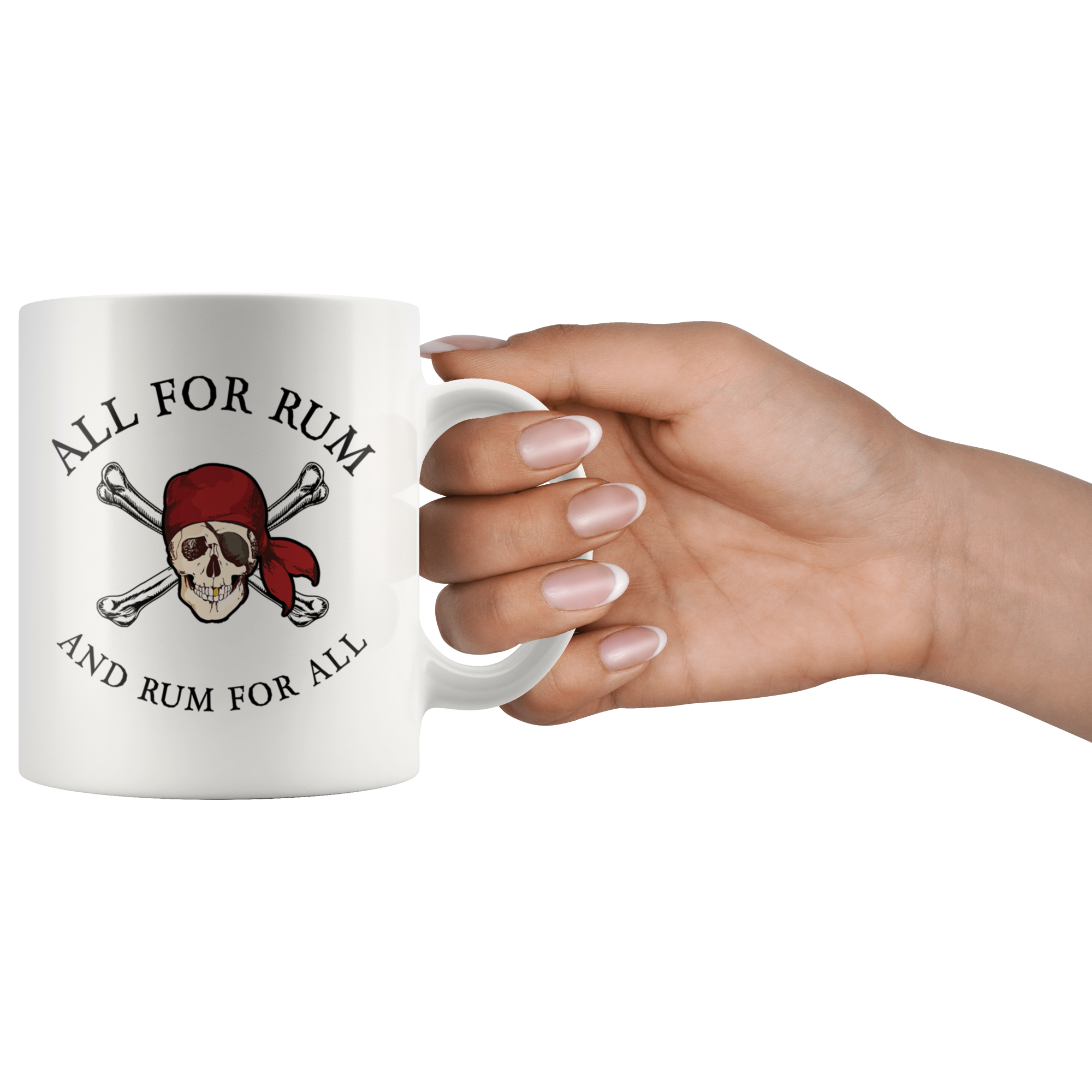 White 11oz Mug - Pirate All For Rum