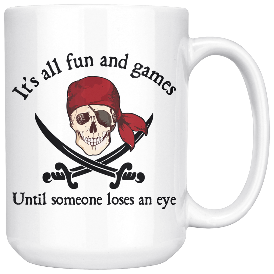 White 15oz Mug - Pirate Fun And Games