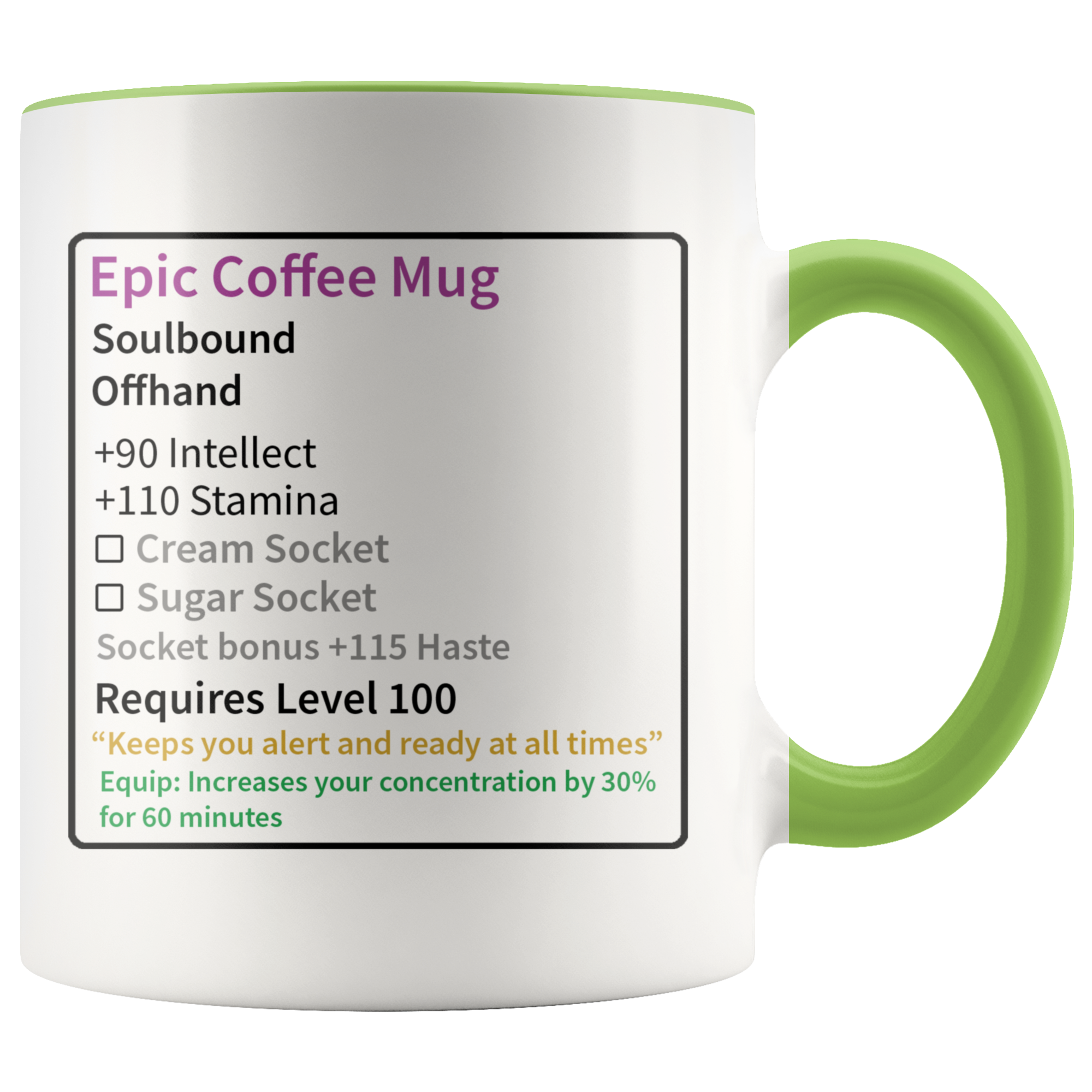 Accent Mug - Epic Coffee MMO Gamer RPG Mug
