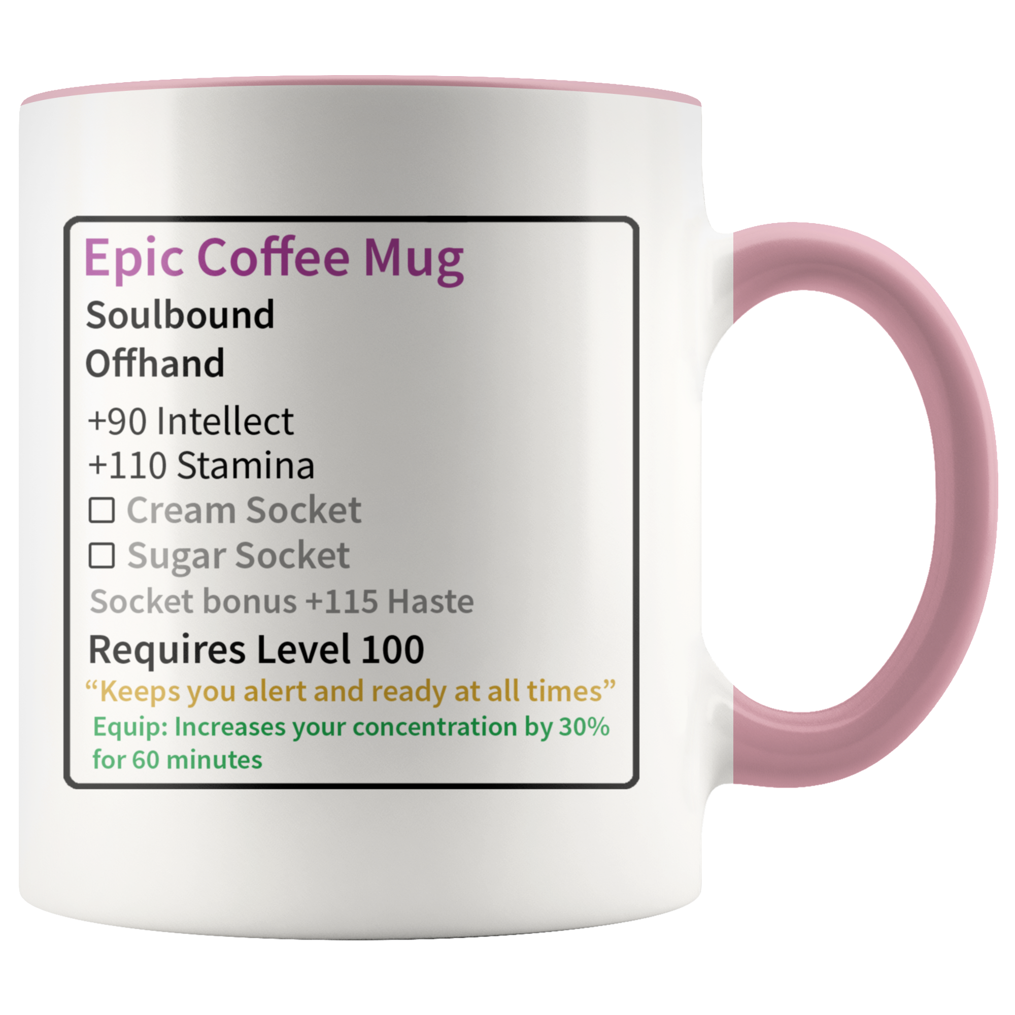 Accent Mug - Epic Coffee MMO Gamer RPG Mug