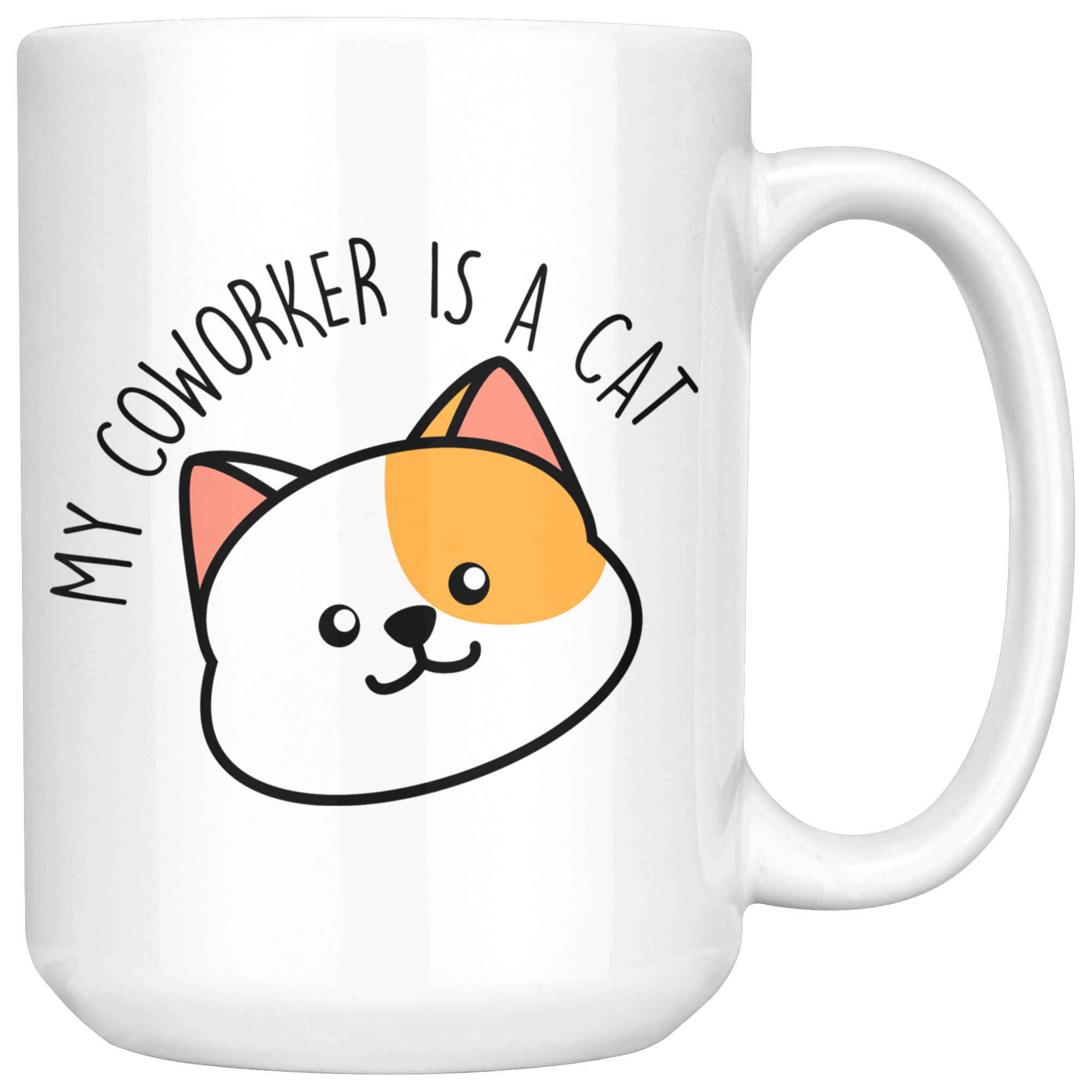 White Mugs - Coworker is a Cat
