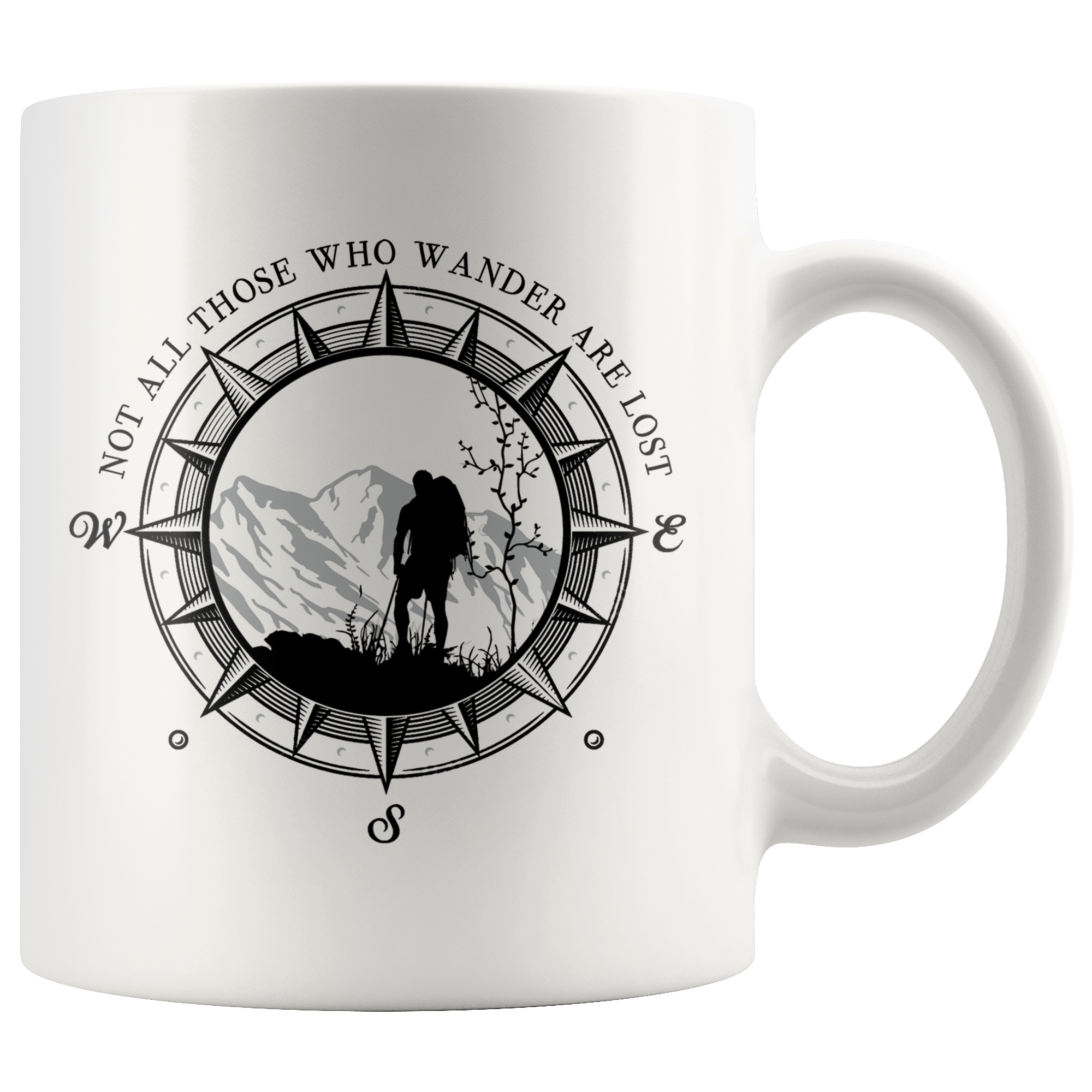 White 11oz Mug - Not All Those Who Wander Are Lost