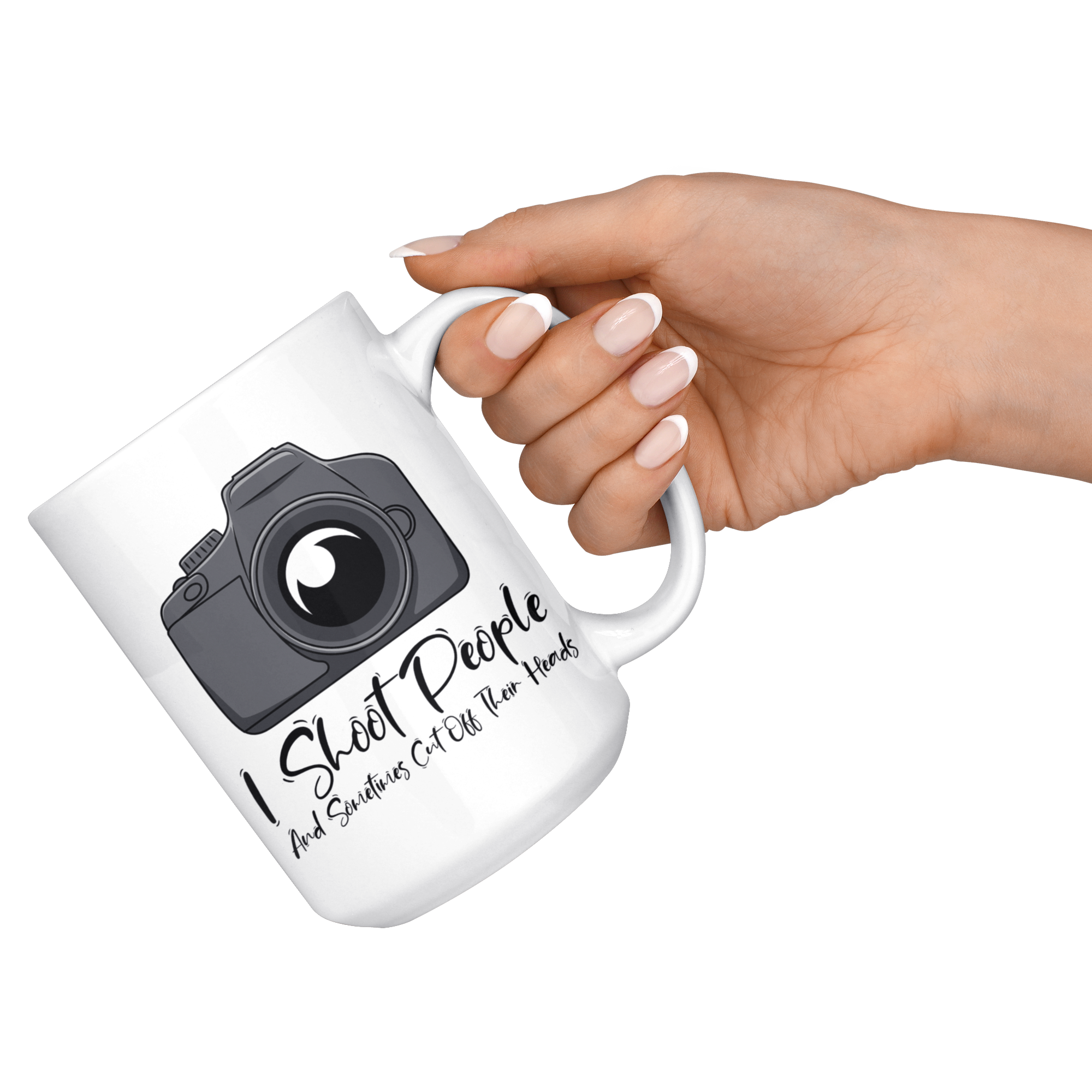 White 15oz Mug - Camera Shoot People