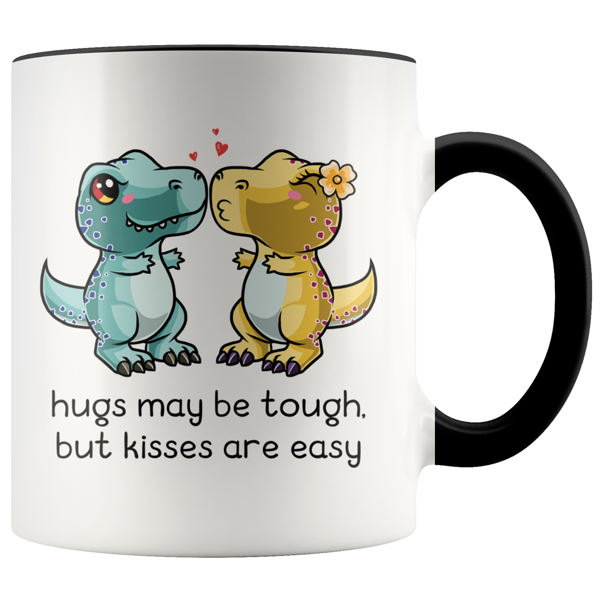 Accent Mug - Hugs May Be Tough Dinosaur