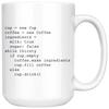 White 15oz Mug - Coding Computer New Coffee