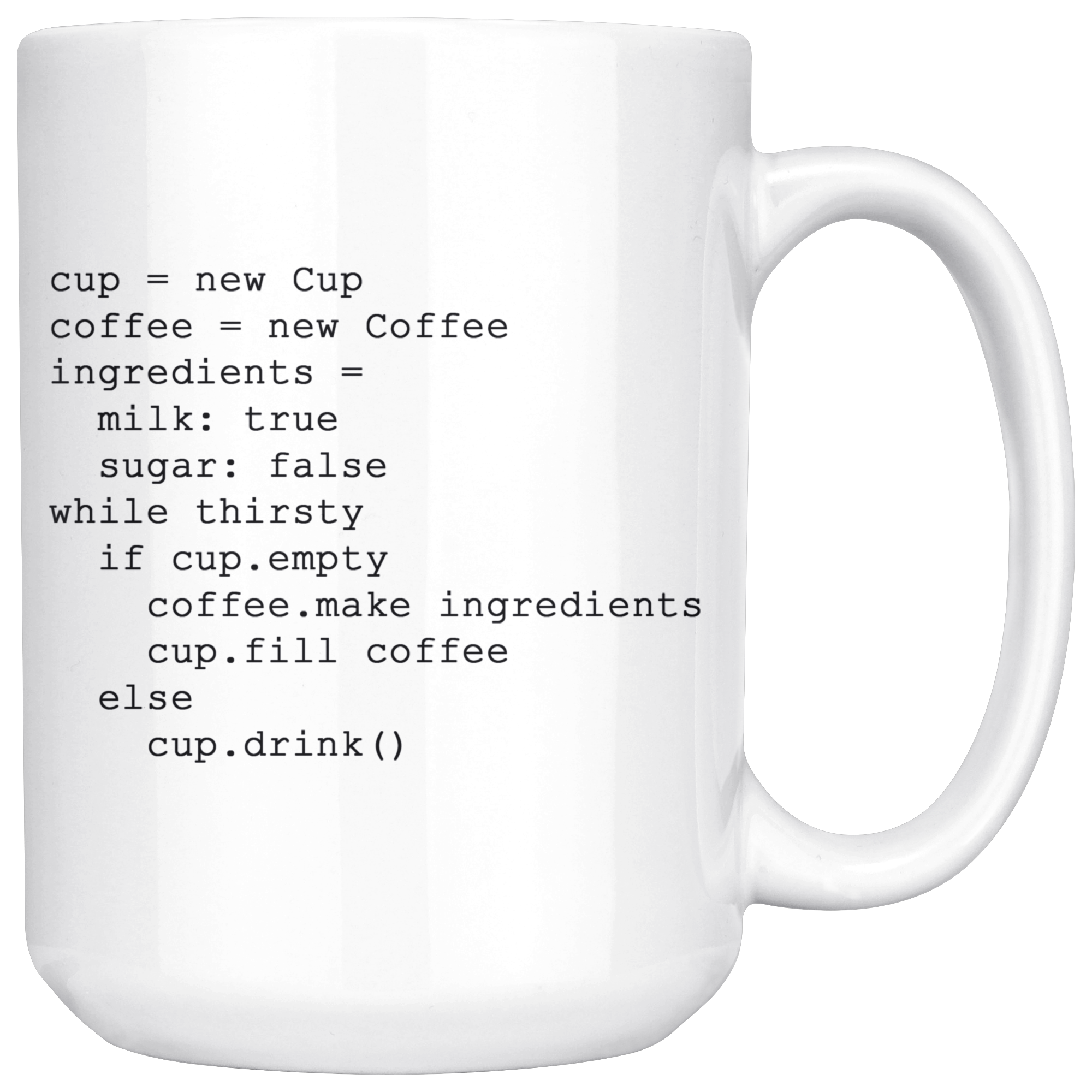 White 15oz Mug - Coding Computer New Coffee