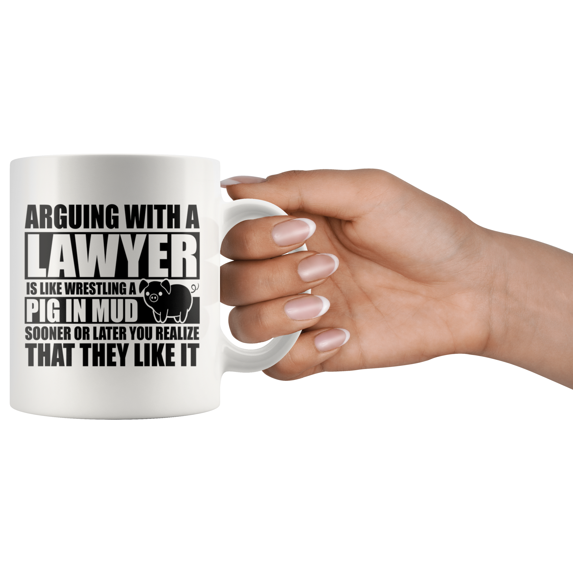 White Mugs - Lawyer Pig In Mud