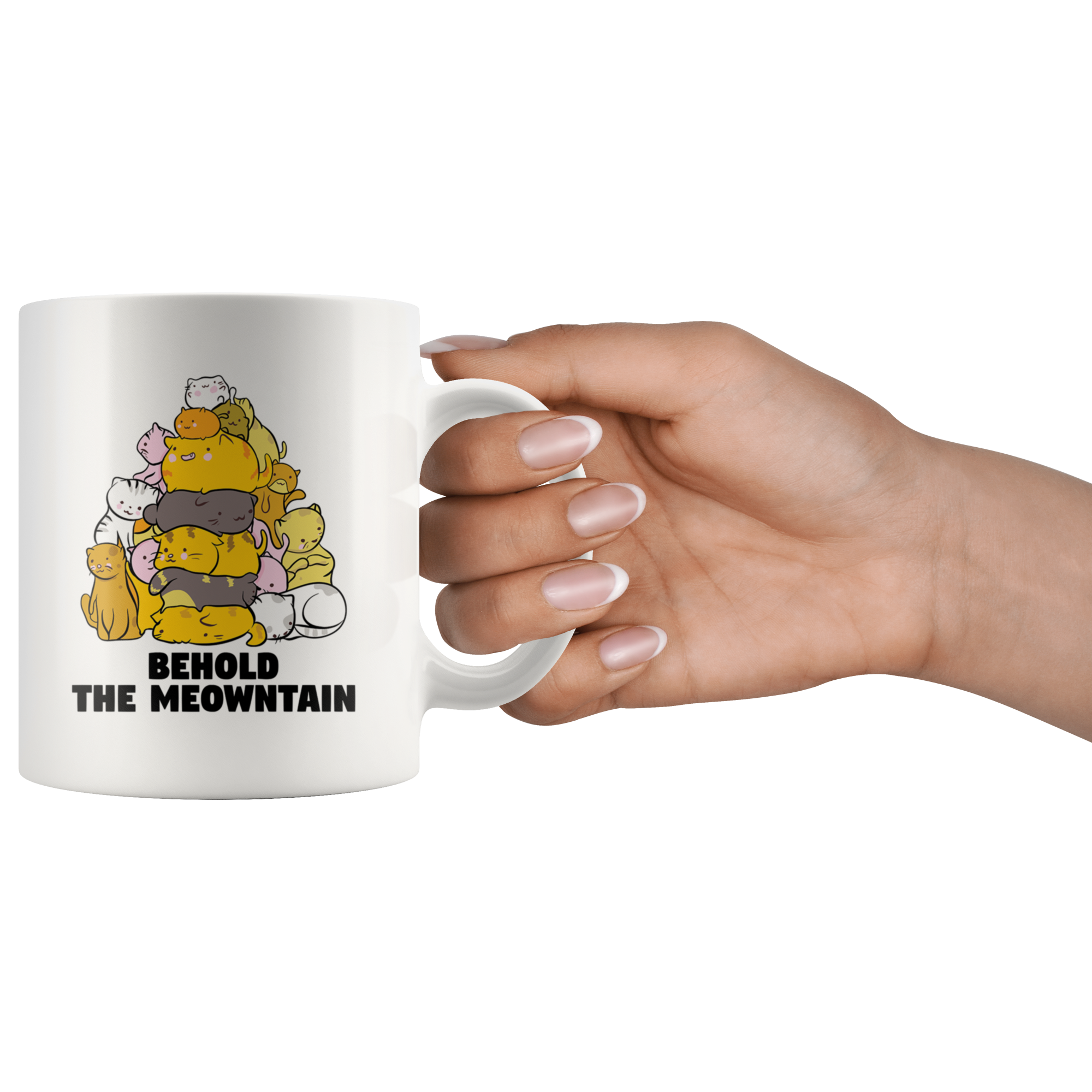 White 11oz Mug - Behold The Meowntain