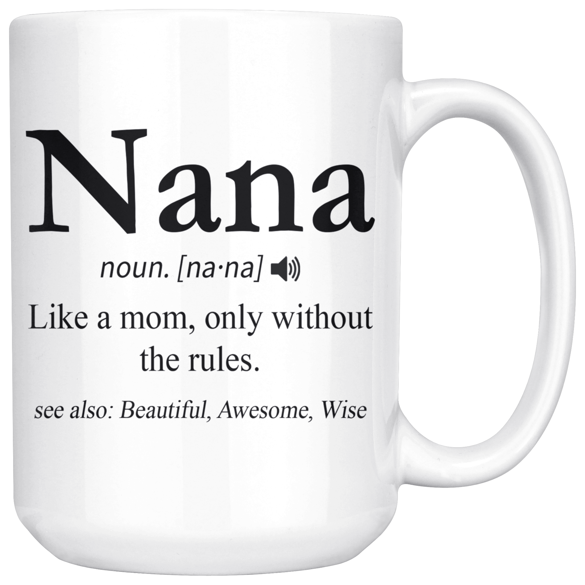 White 15oz Mug - Nana Definition