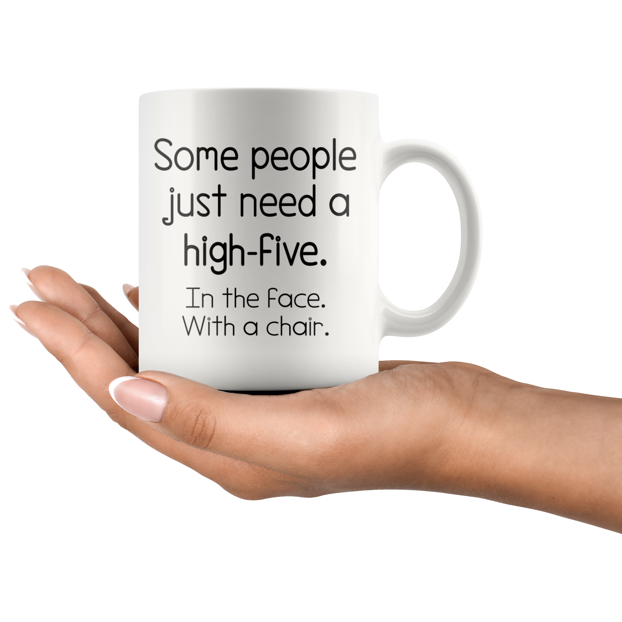 White 11oz Mug - High Five To The Face