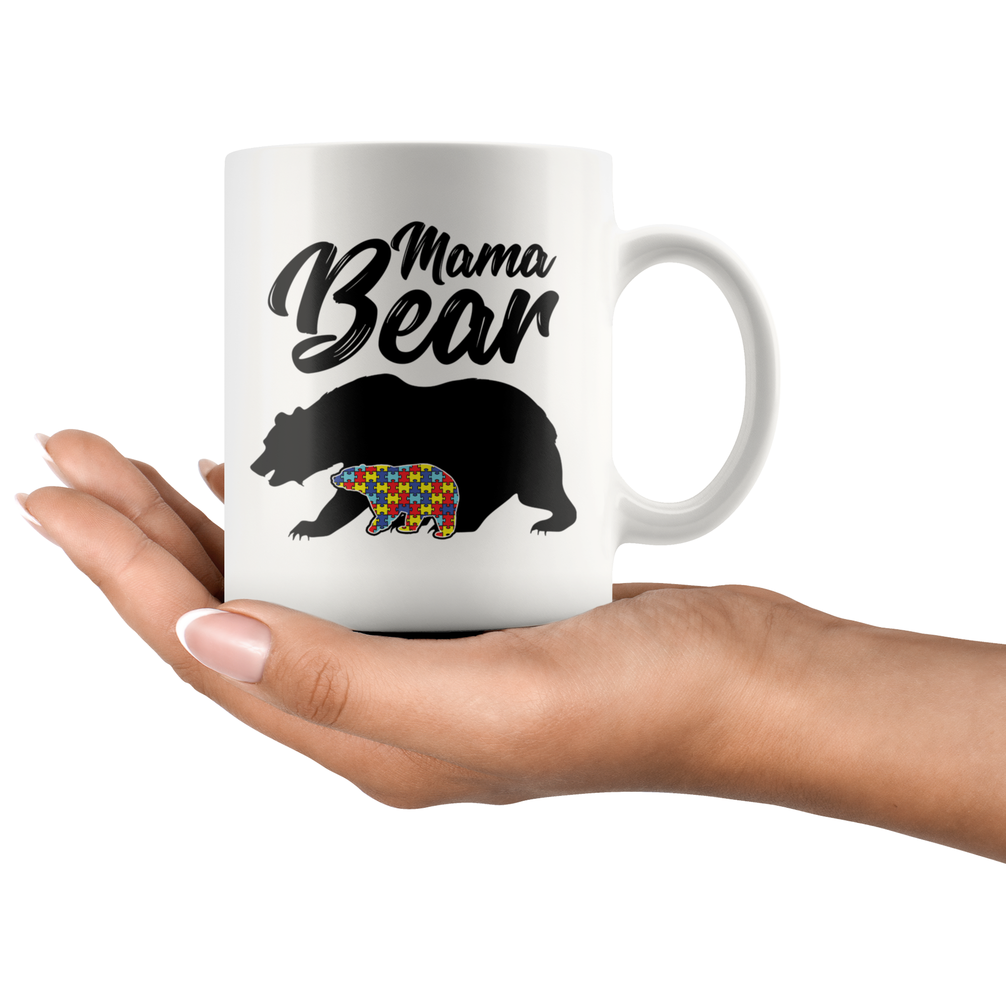 White 11oz Mug - Mama Bear Autism