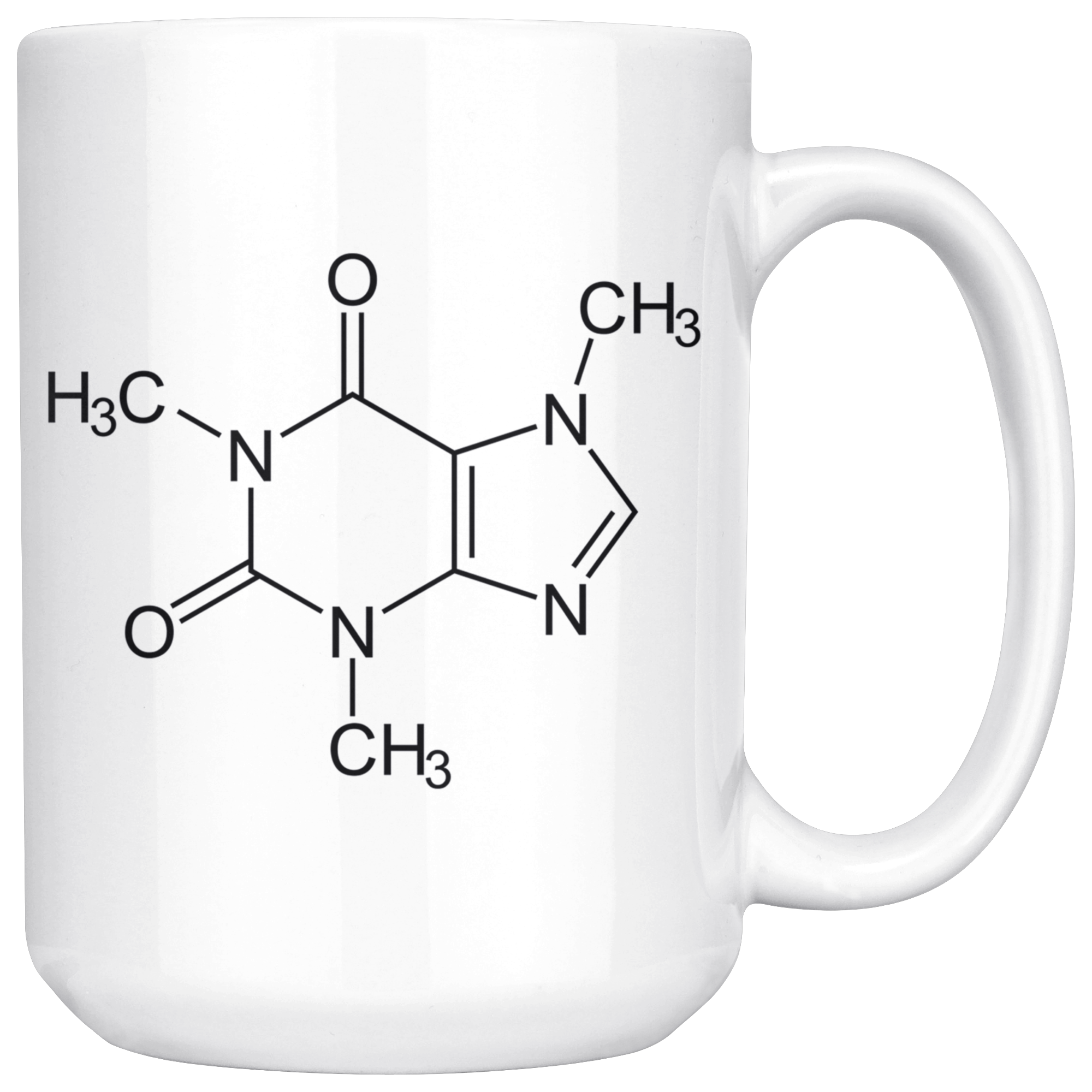 White 15oz Mug - Caffeine Molecule
