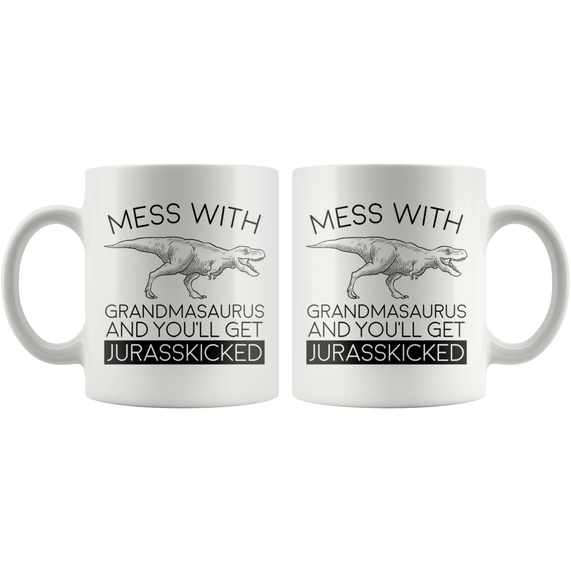 White Mug - Grandmasaurus Jurasskicked