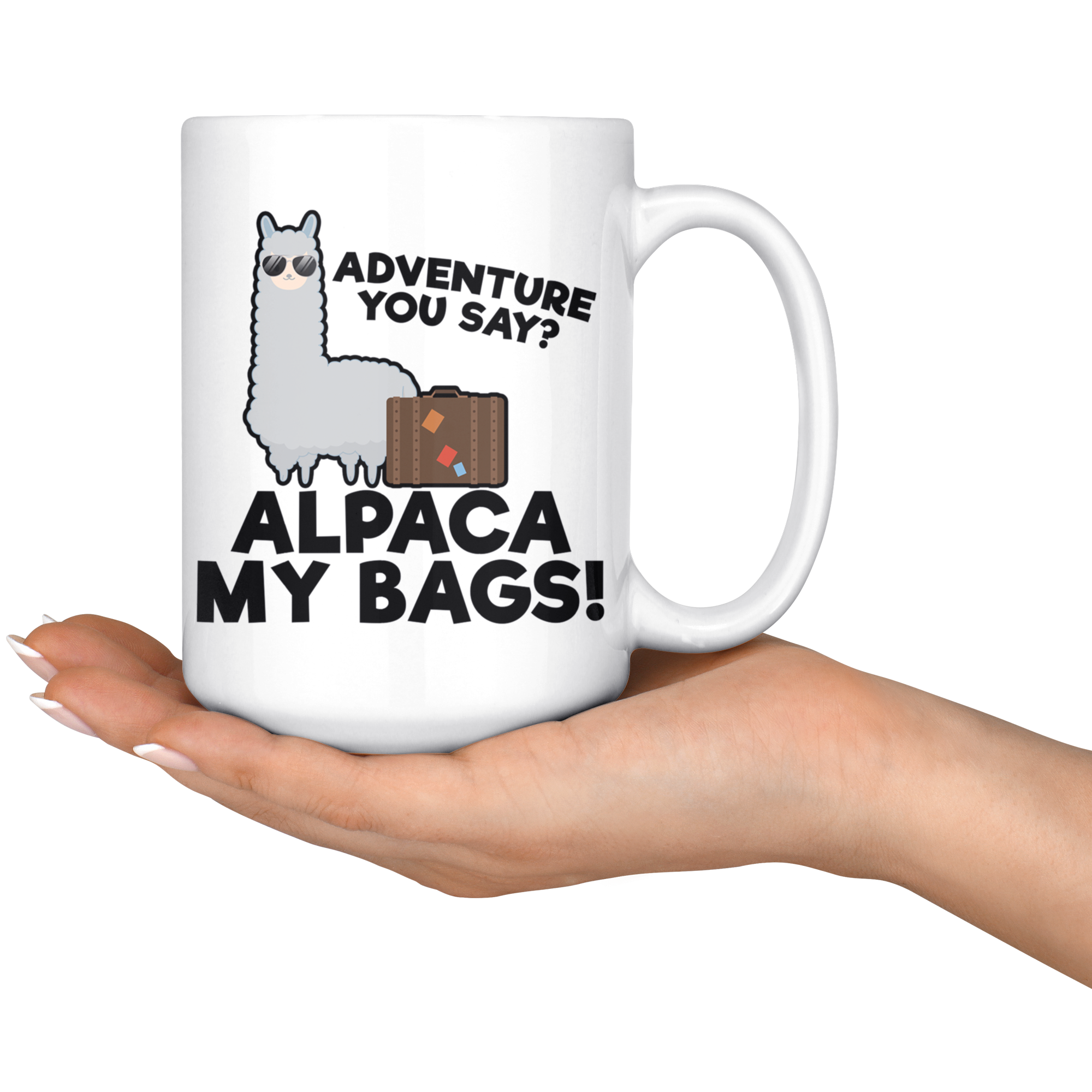 White 15oz Mug - Alpaca My Bags