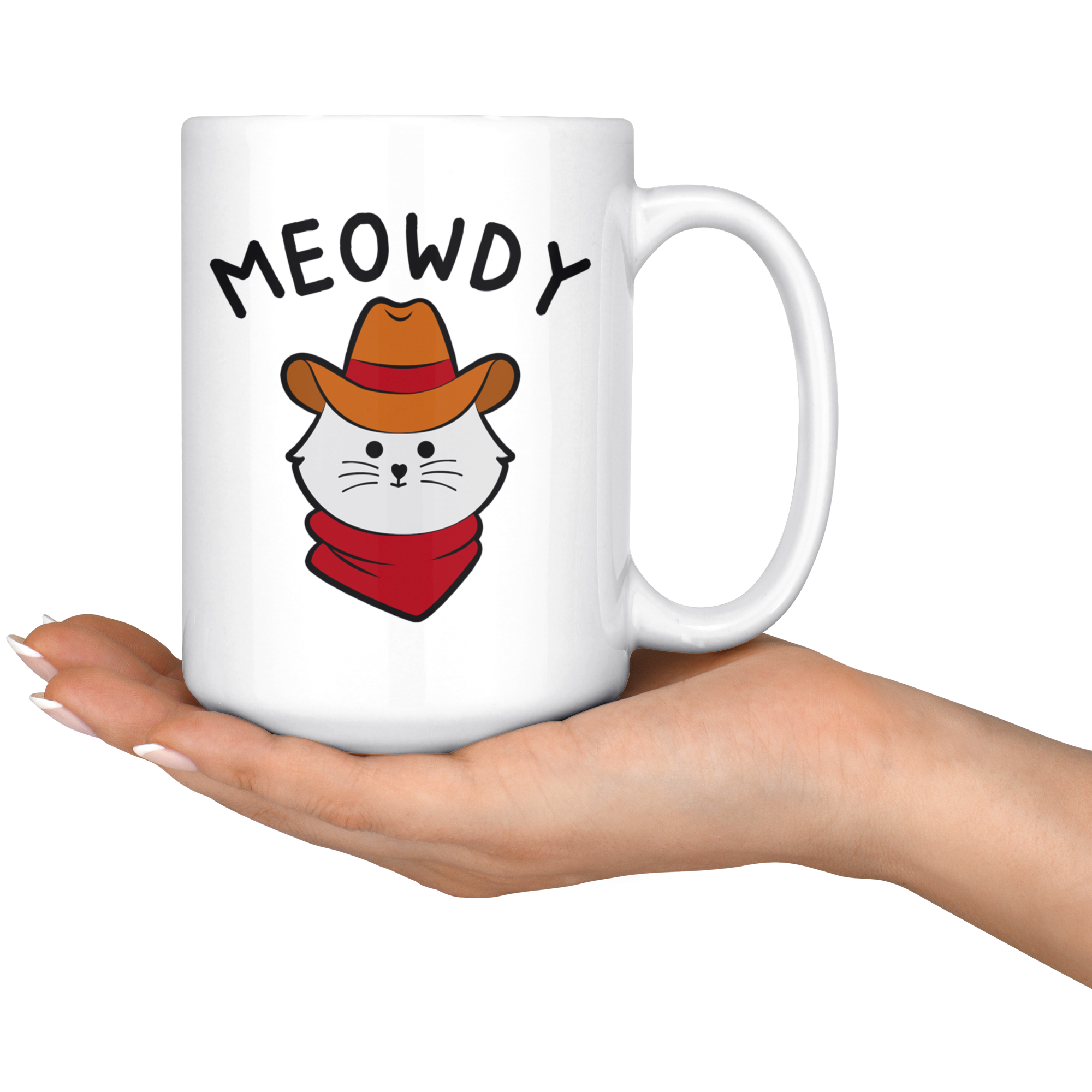 White Mugs - Meowdy