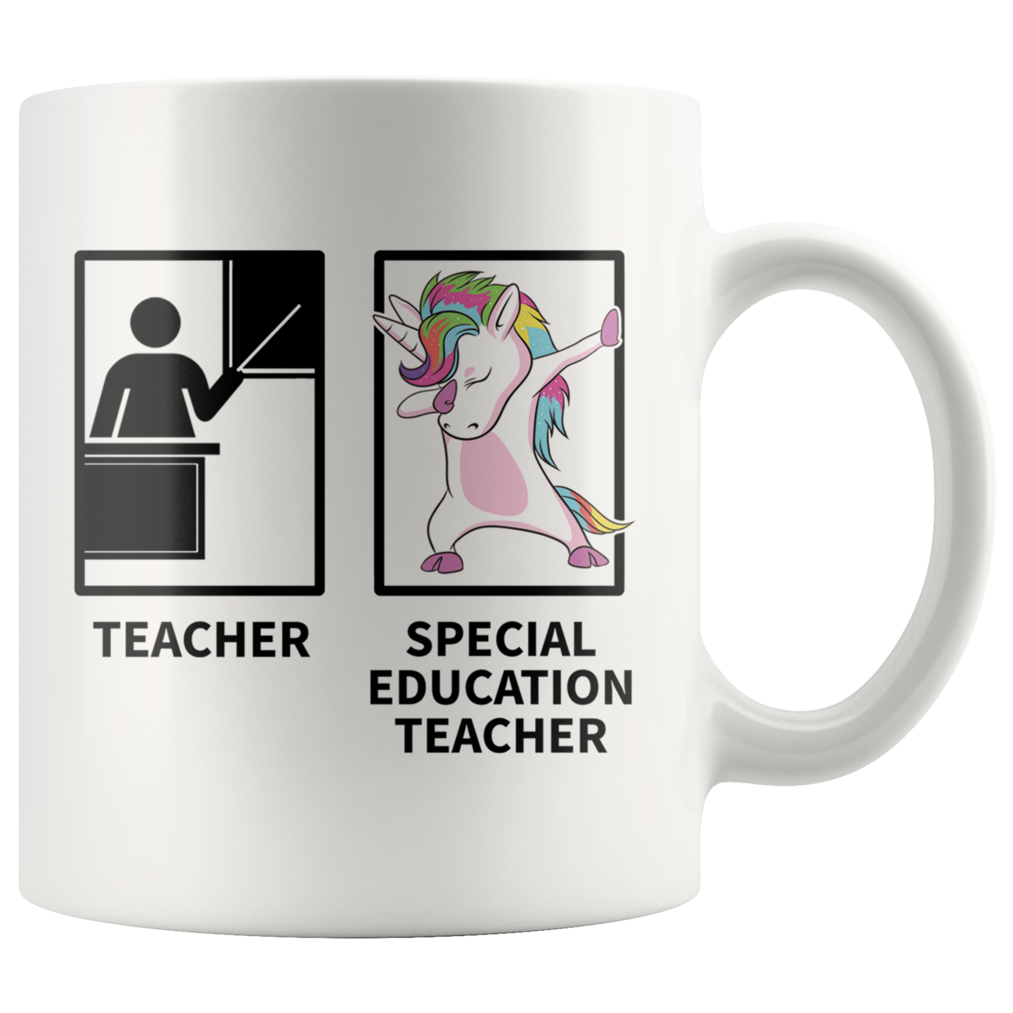 White 11oz Mug - Special Education Teacher Dabbing Unicorn