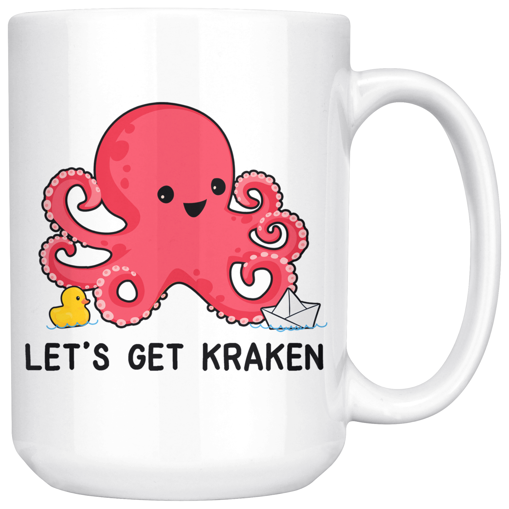 White Mugs - Cute Let's Get Kraken