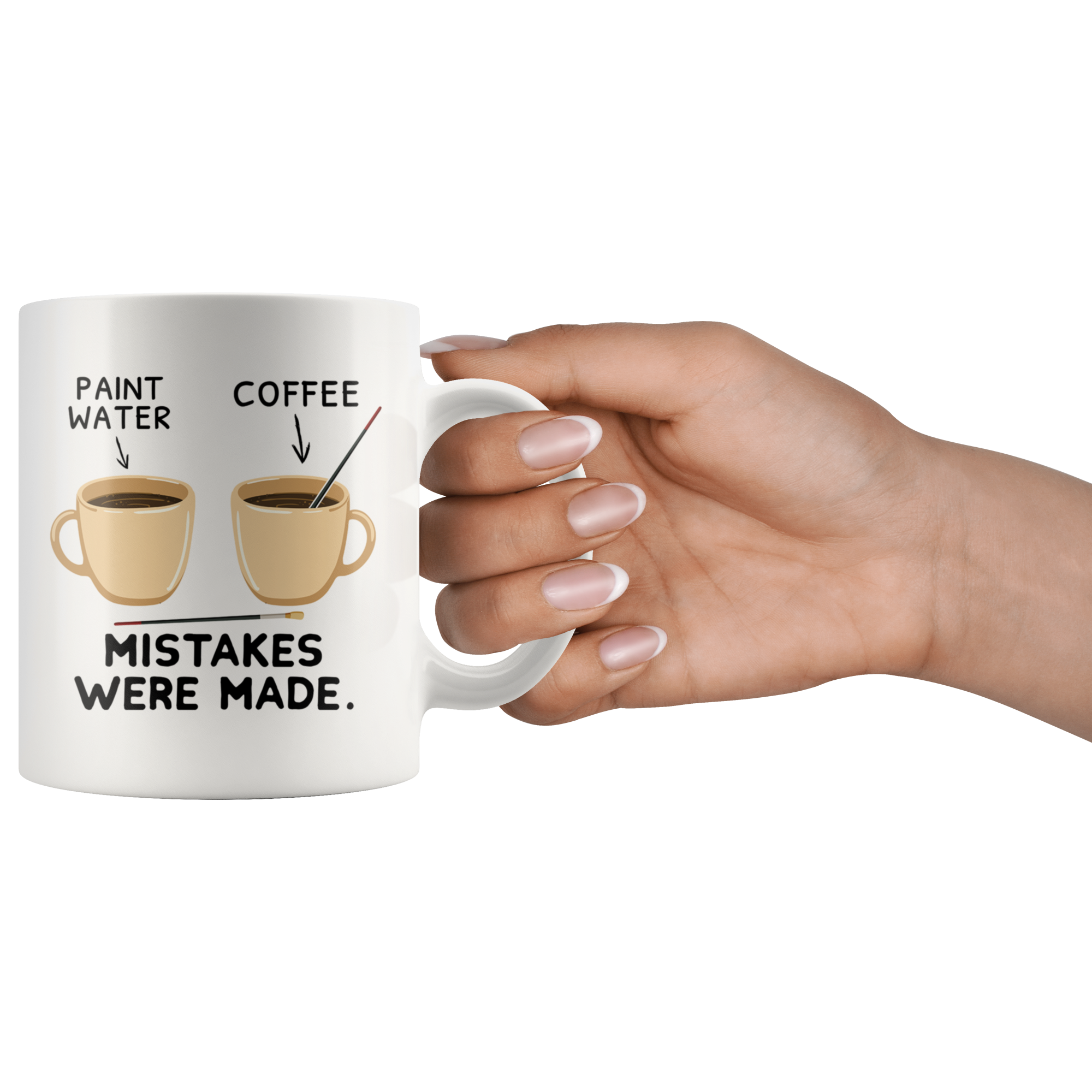 White 11oz Mug - Mistakes Where Made Paint Coffee