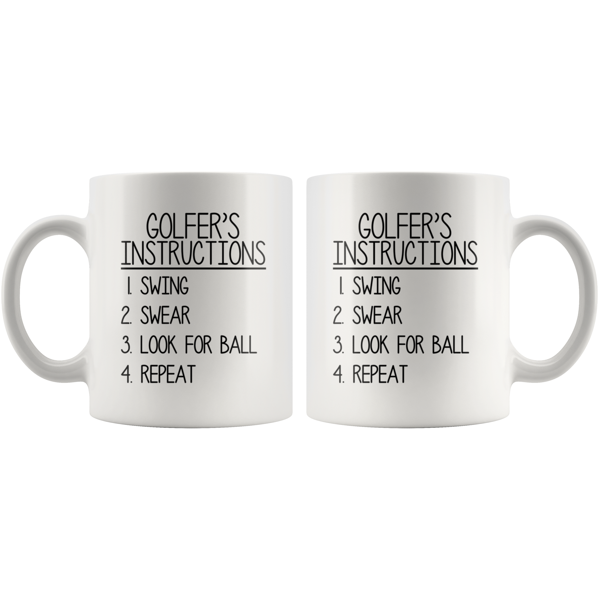 White 11oz Mug - Golfer's Instructions