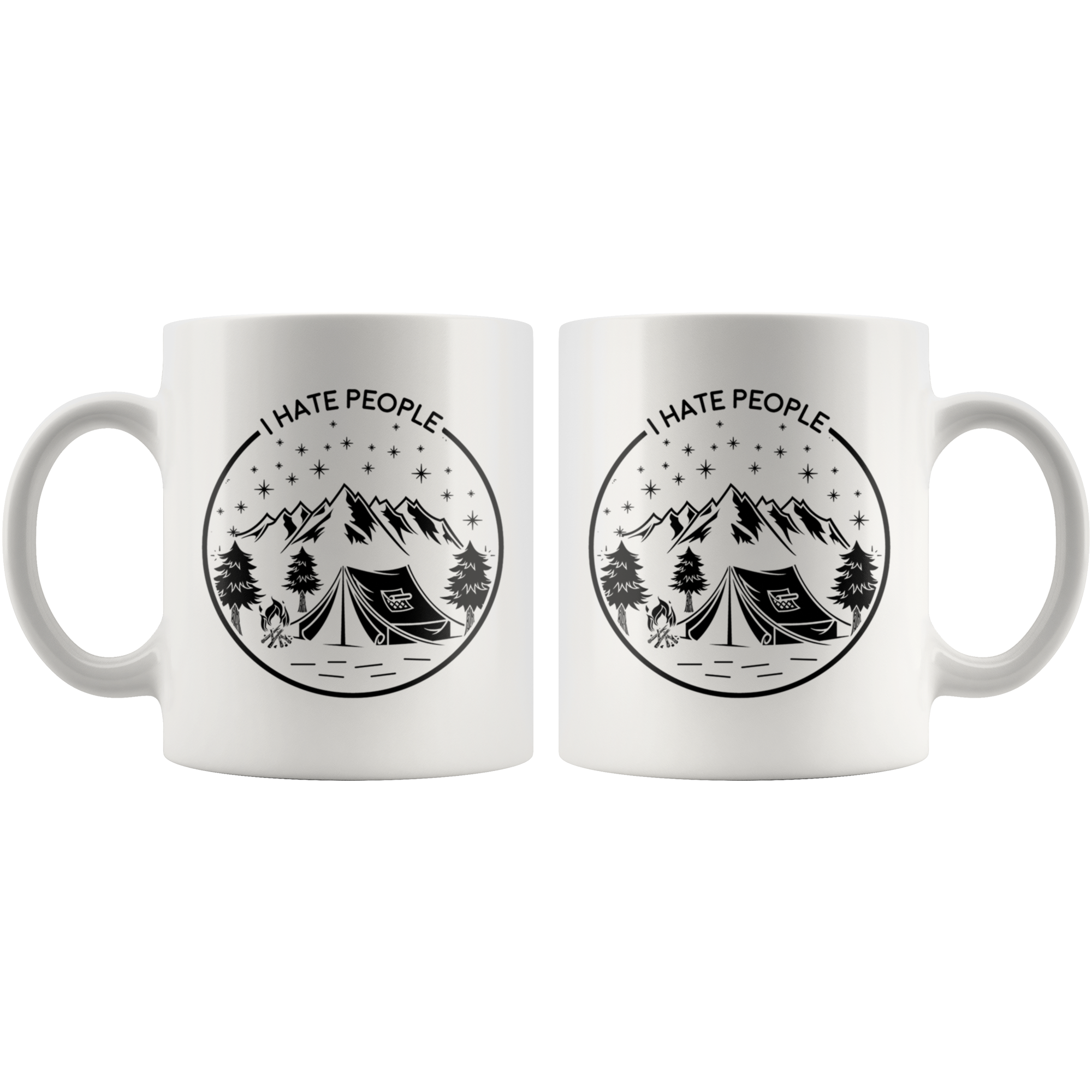 White 11oz Mug - Camping I Hate People
