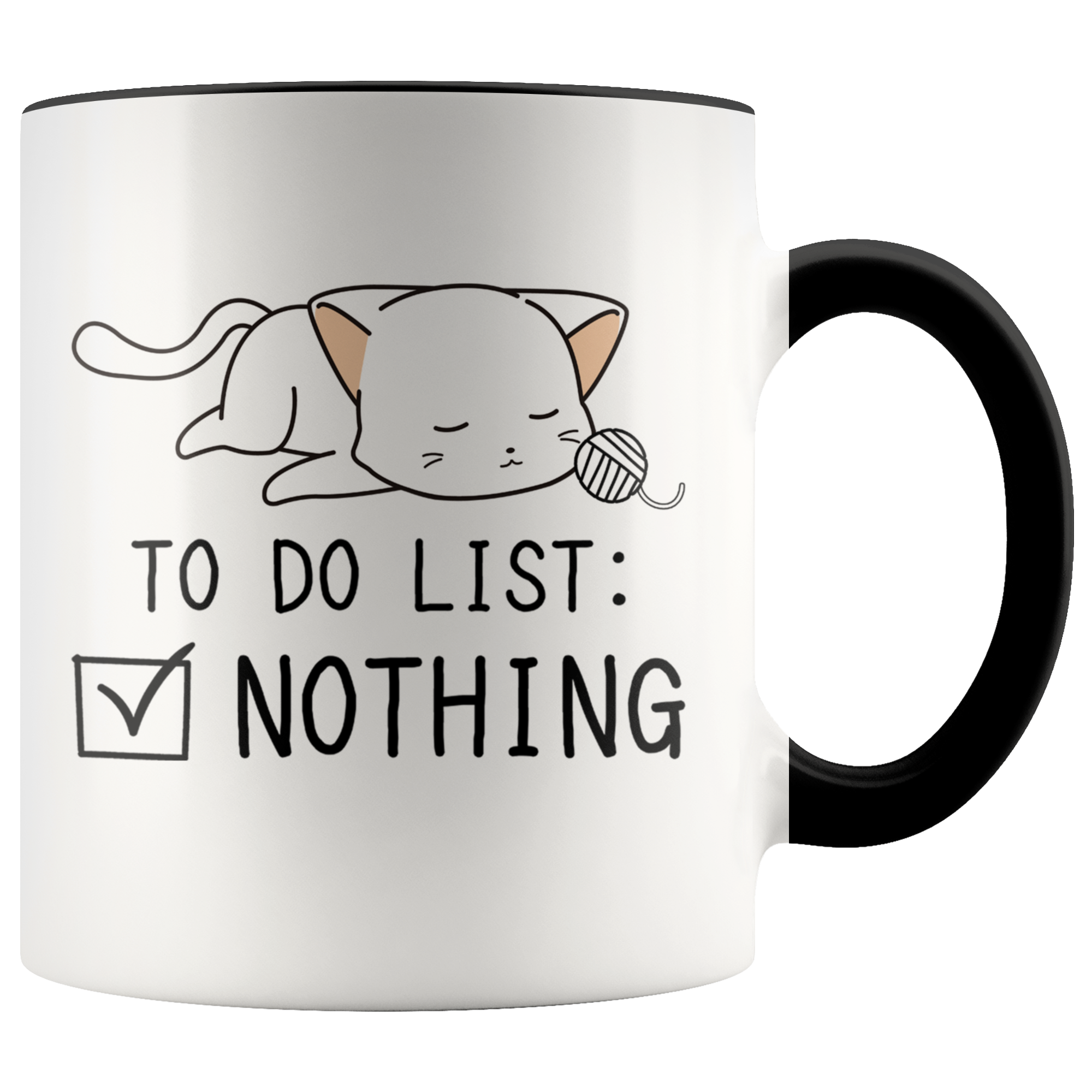 Accent Mug - Cat To Do List Nothing