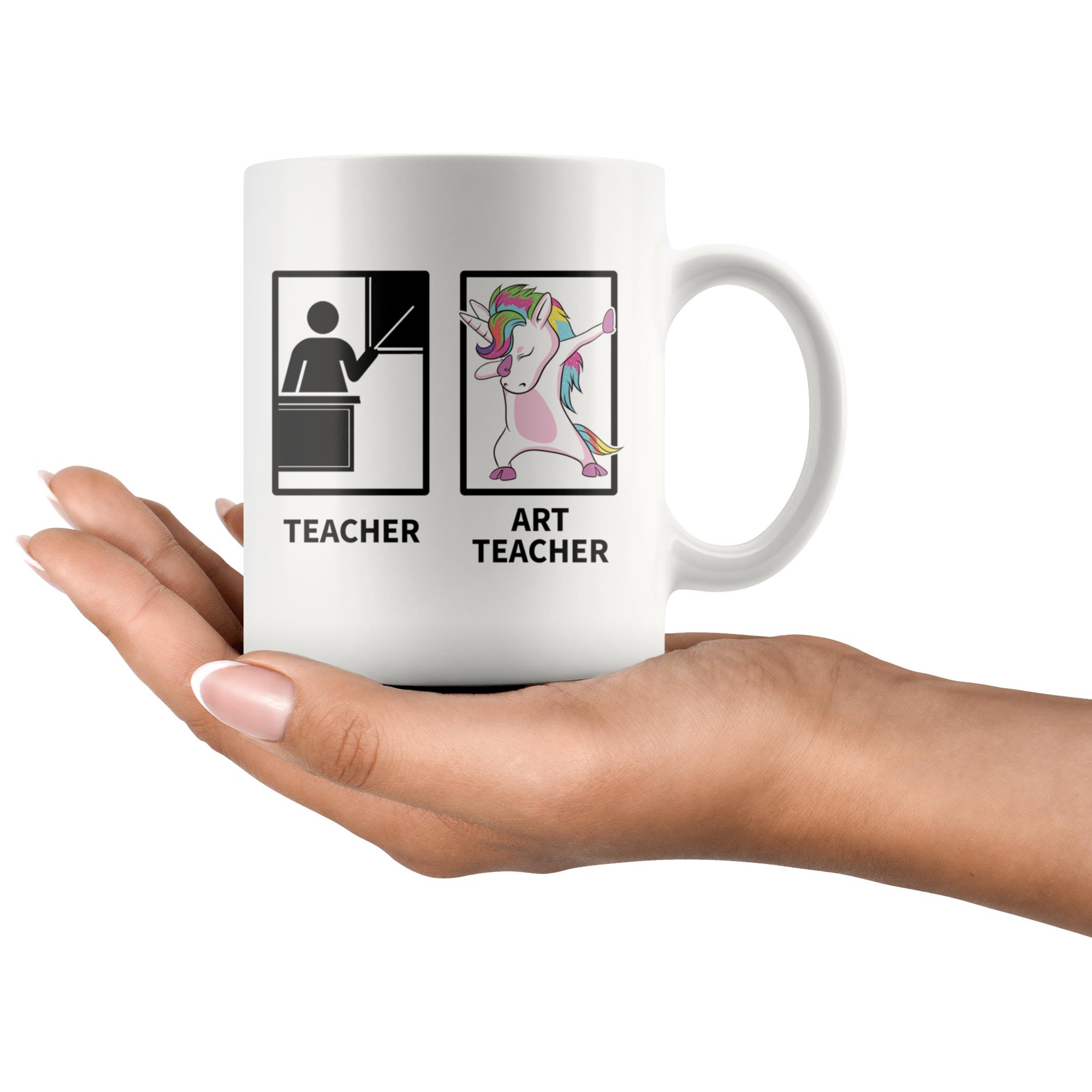 White 11oz Mug - Art Teacher Unicorn