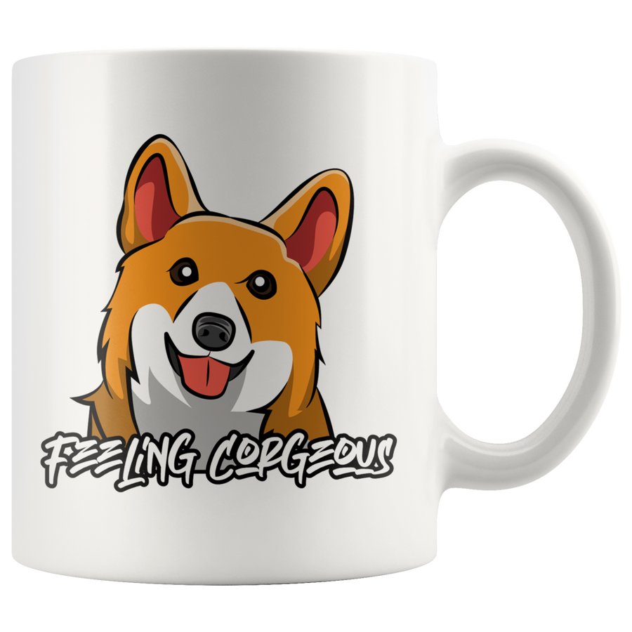 White 11oz Mug - Corgi Feeling Corgeous