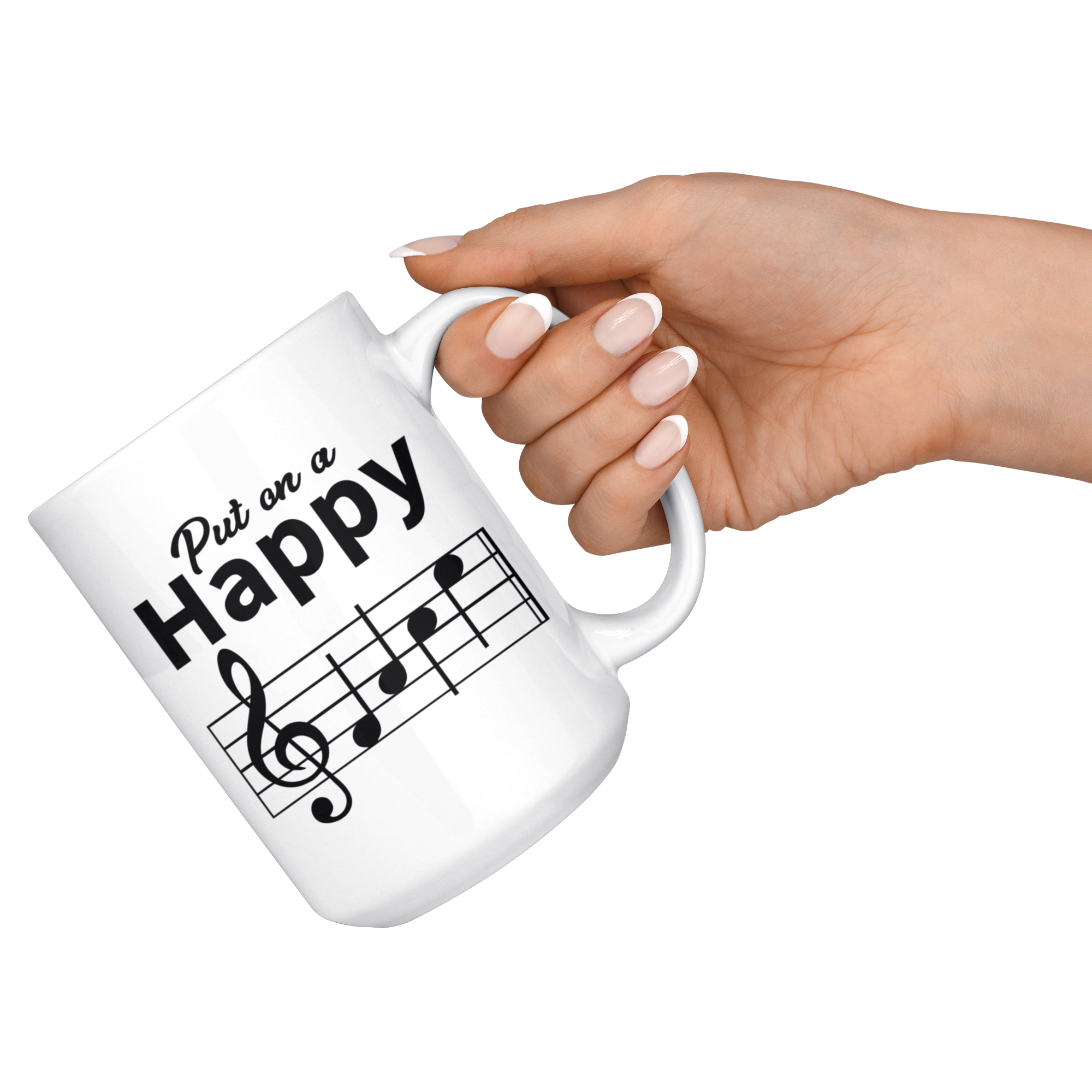 White 15oz Mug - Happy Face