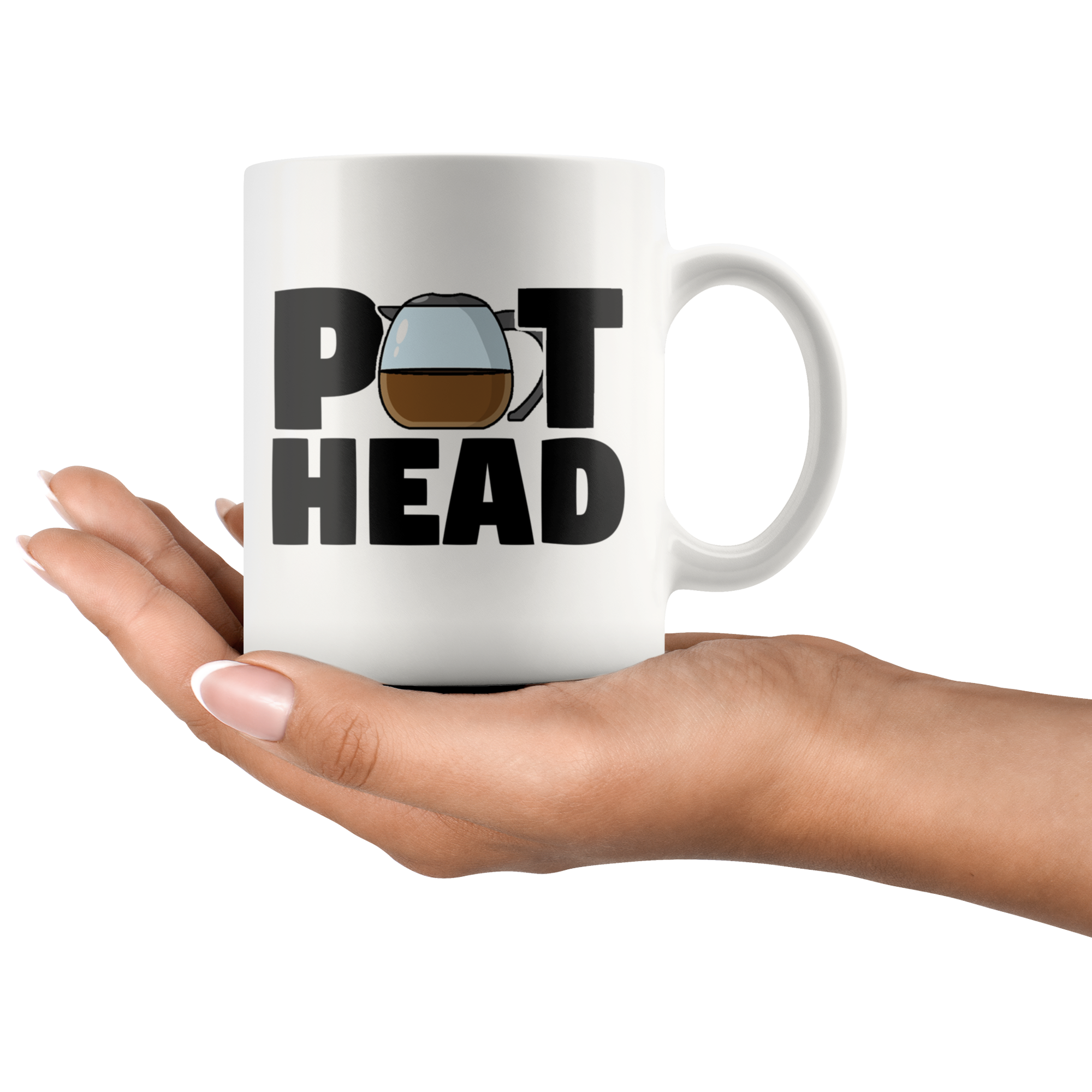 White 11oz Mug - Coffee Pot Head