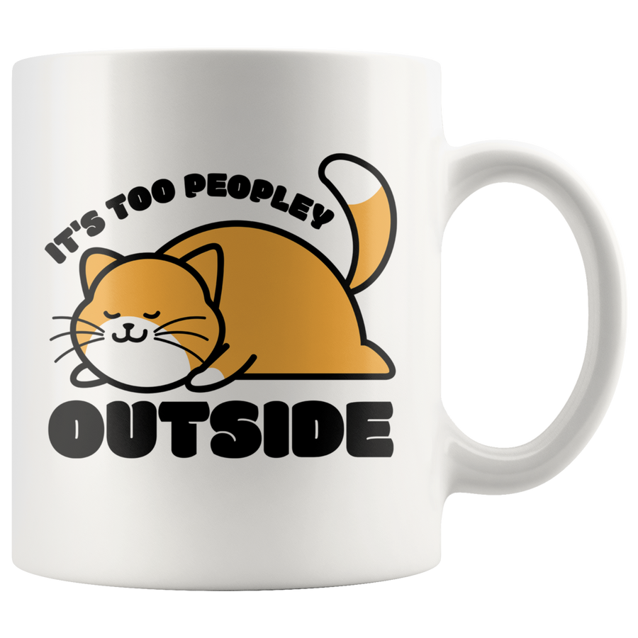 White Mugs - Cat Too Peopley
