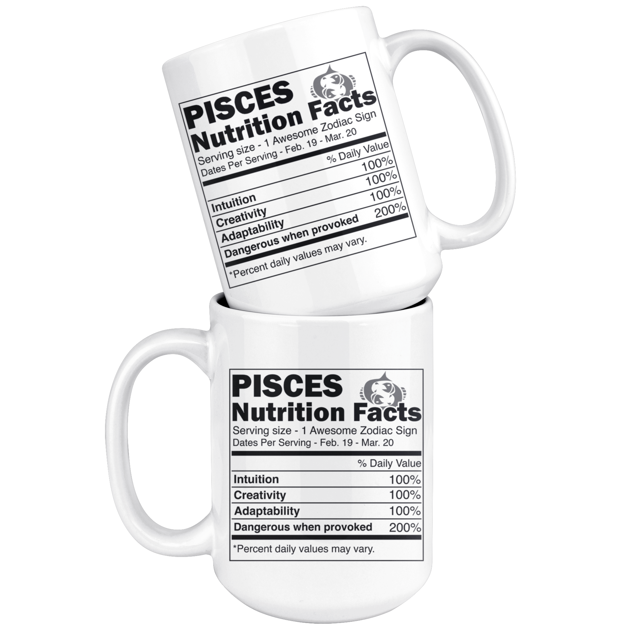 White 15oz Mug - Pisces Mug