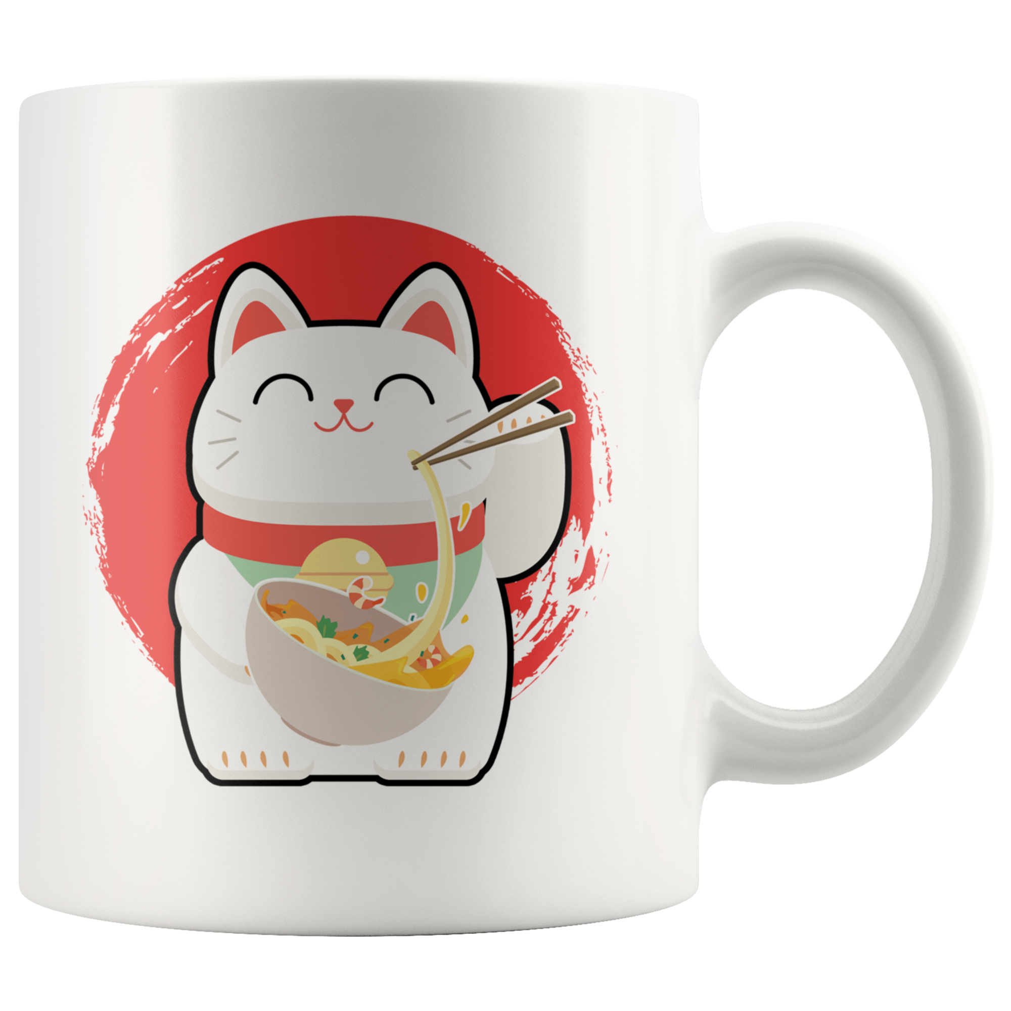 White 11oz Mug - Ramen Cat