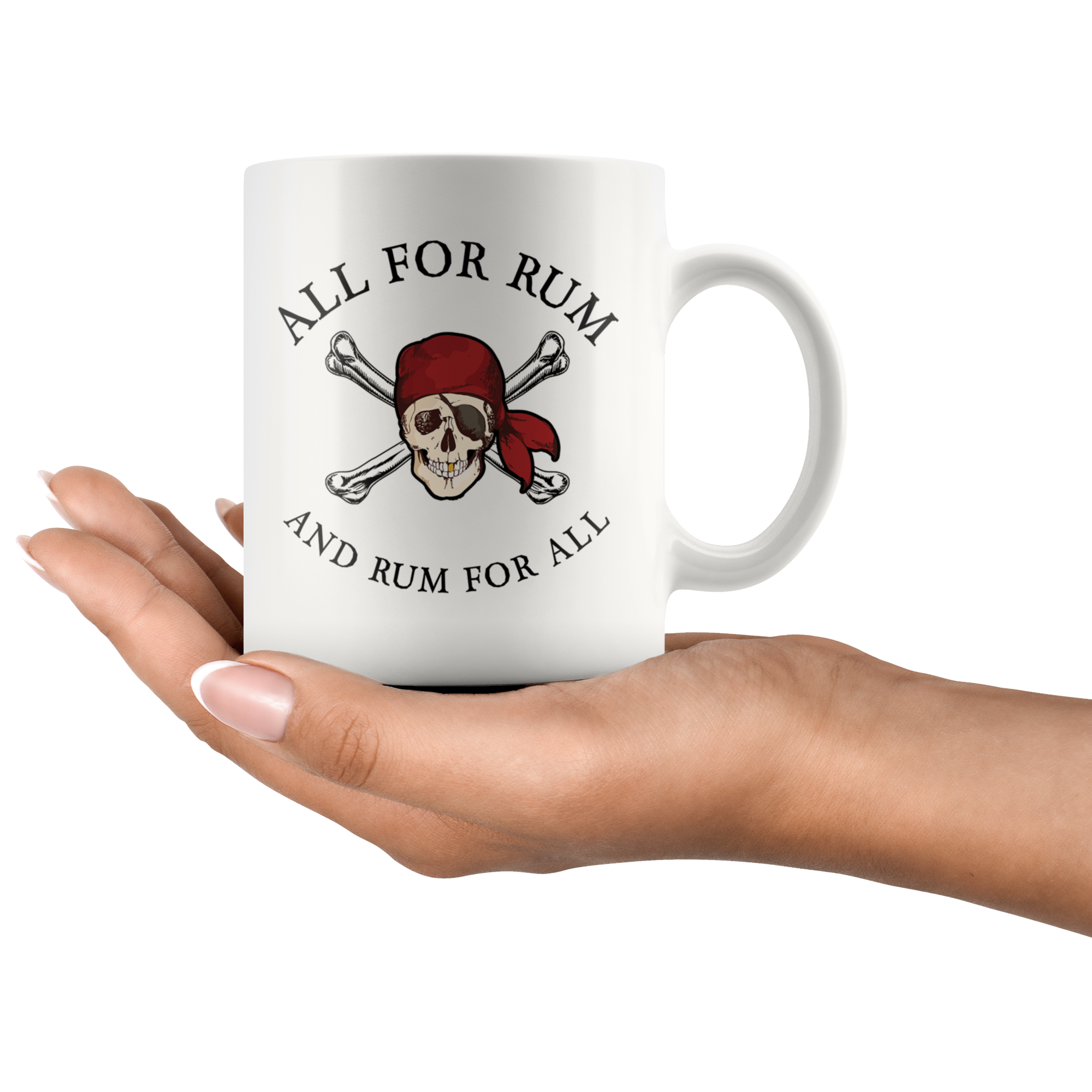 White 11oz Mug - Pirate All For Rum