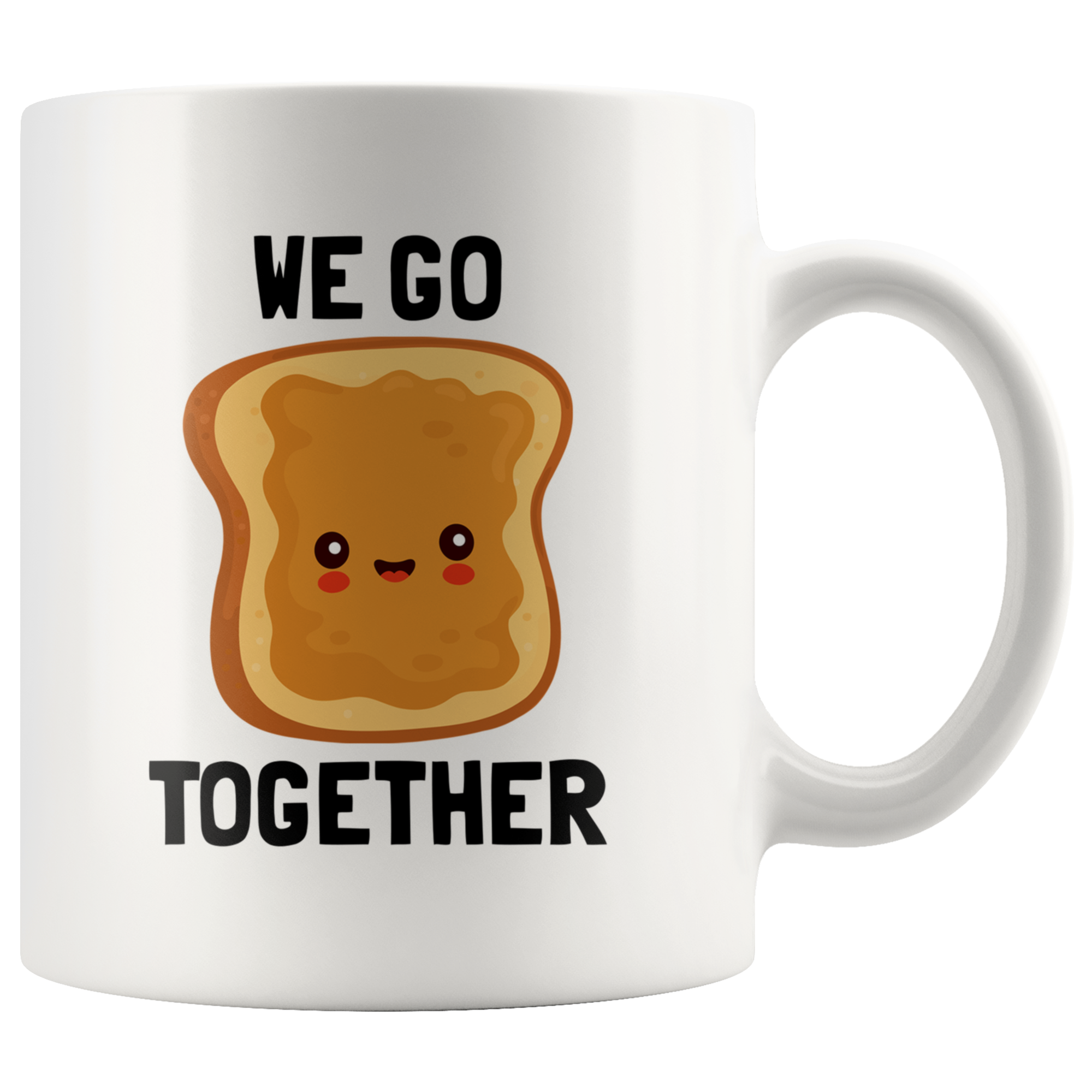 White Mugs - We Go Together Peanut Butter