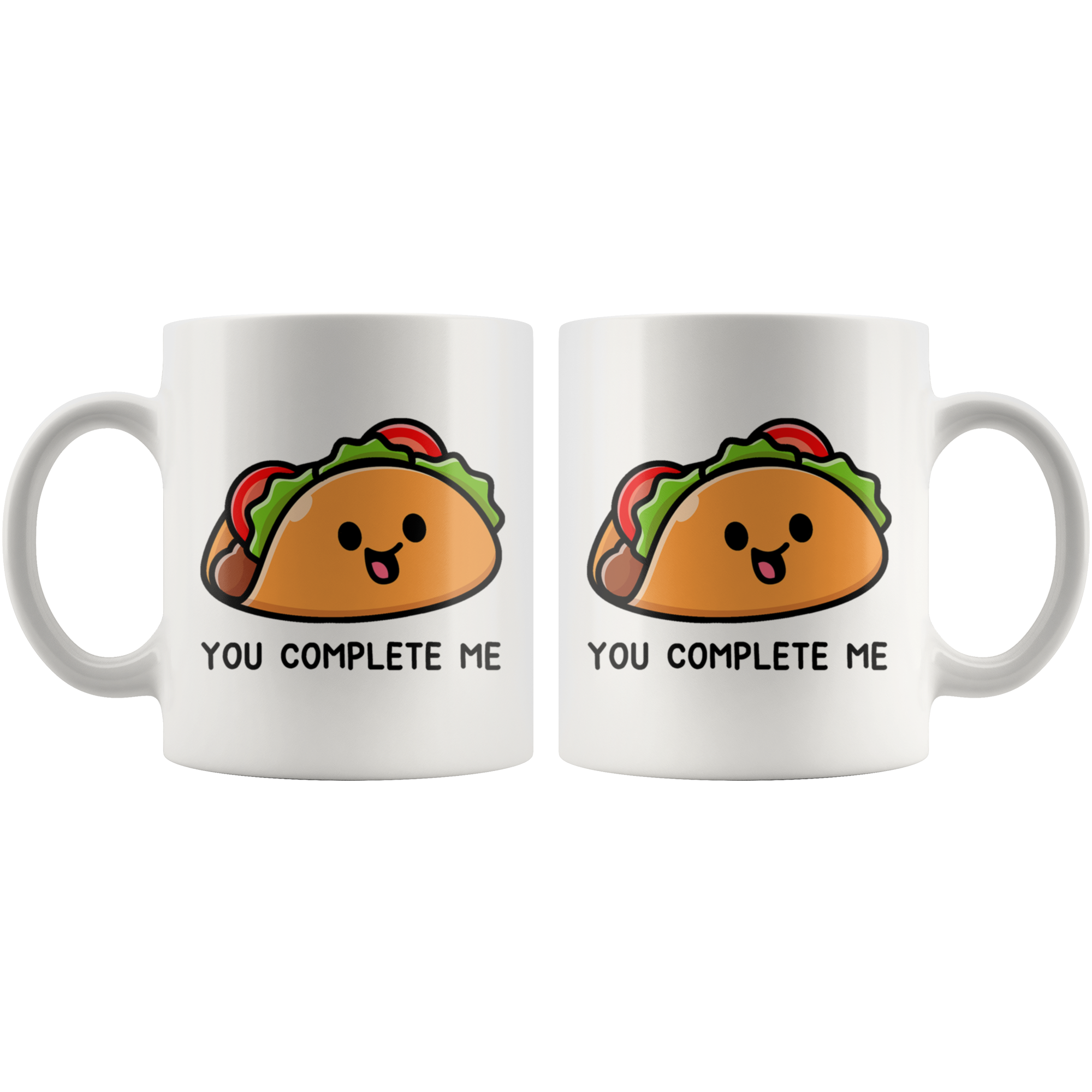 White Mugs - Matching Mug Taco You Complete Me