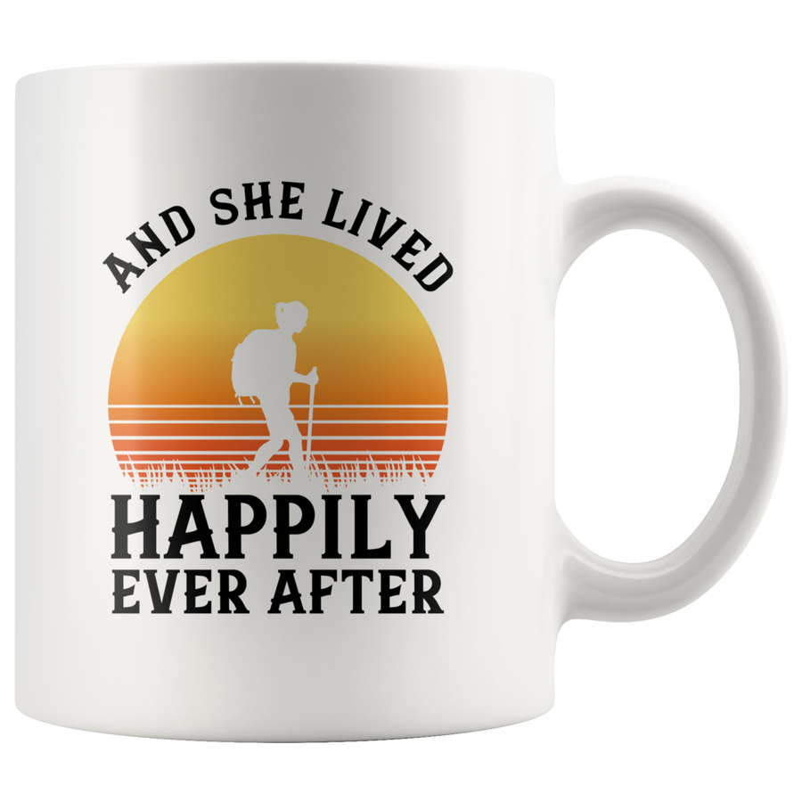 White 11oz Mug - Hiking Girl Happily Ever After