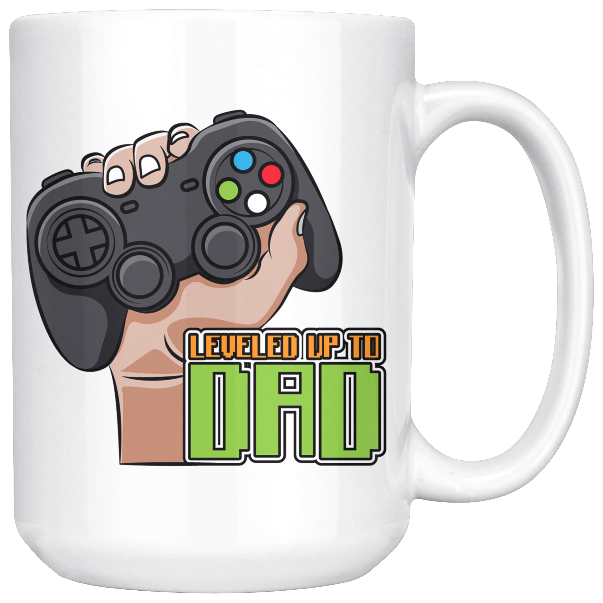 White 15oz Mug - Leveled Up To Dad