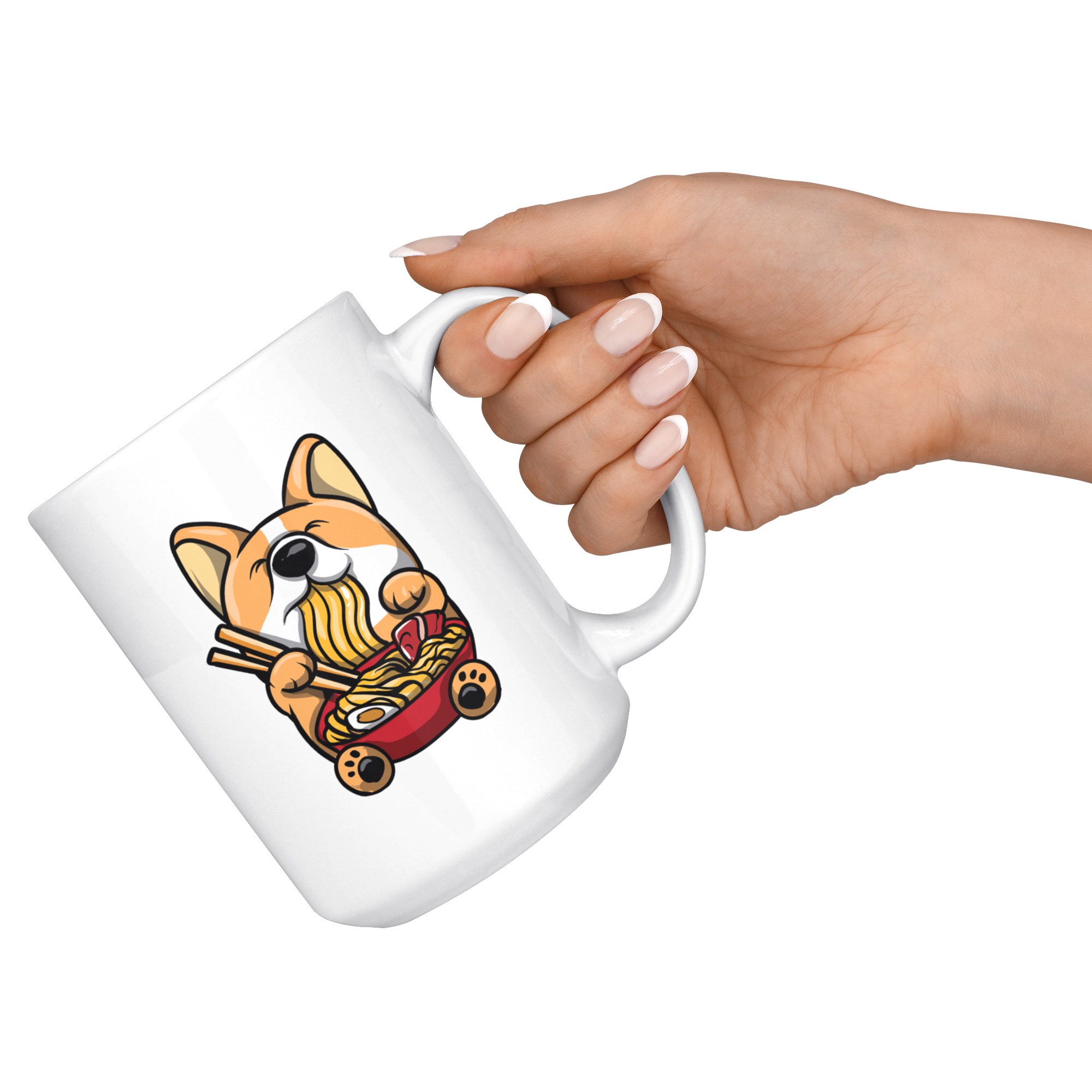 White Mugs - Corgi Ramen