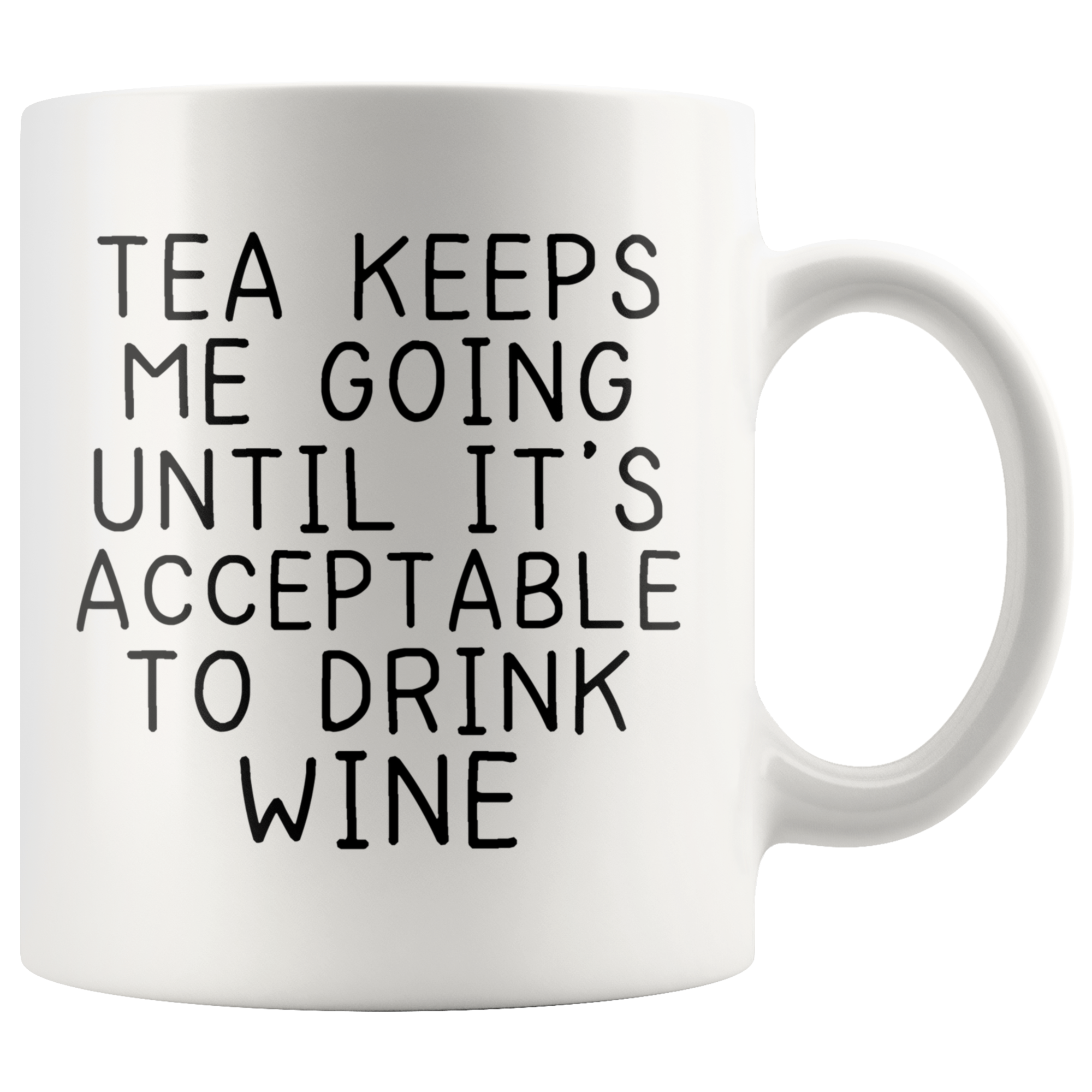 White Mugs - Tea Until Wine