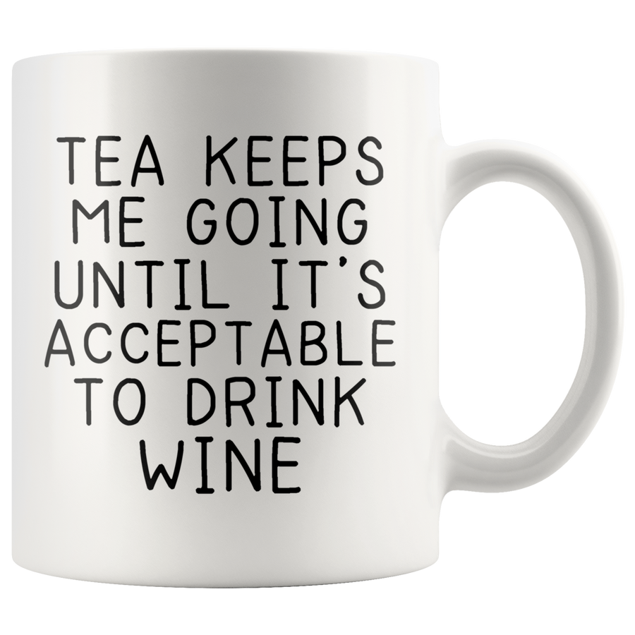 White Mugs - Tea Until Wine