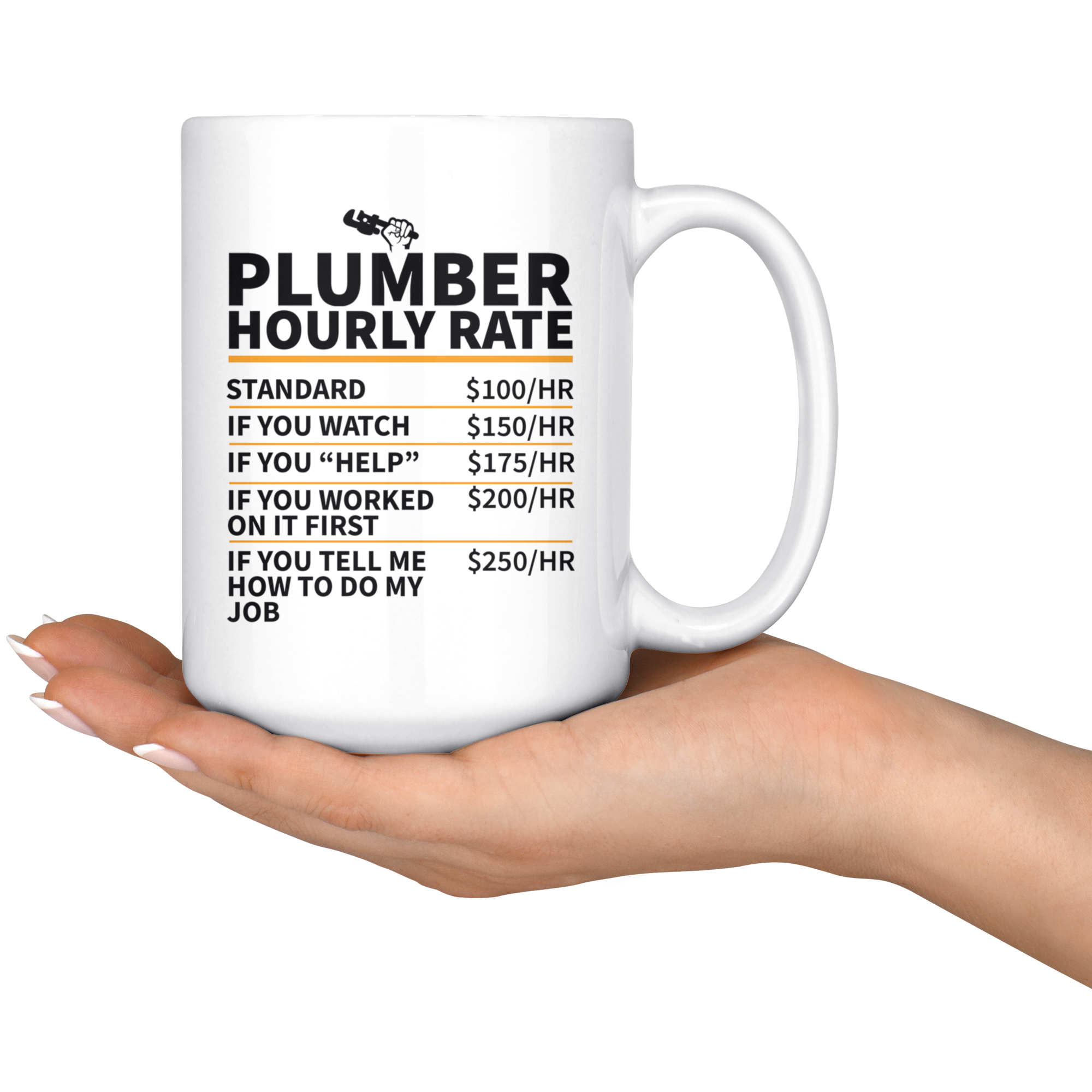 White Mug - Plumber Hourly Rate