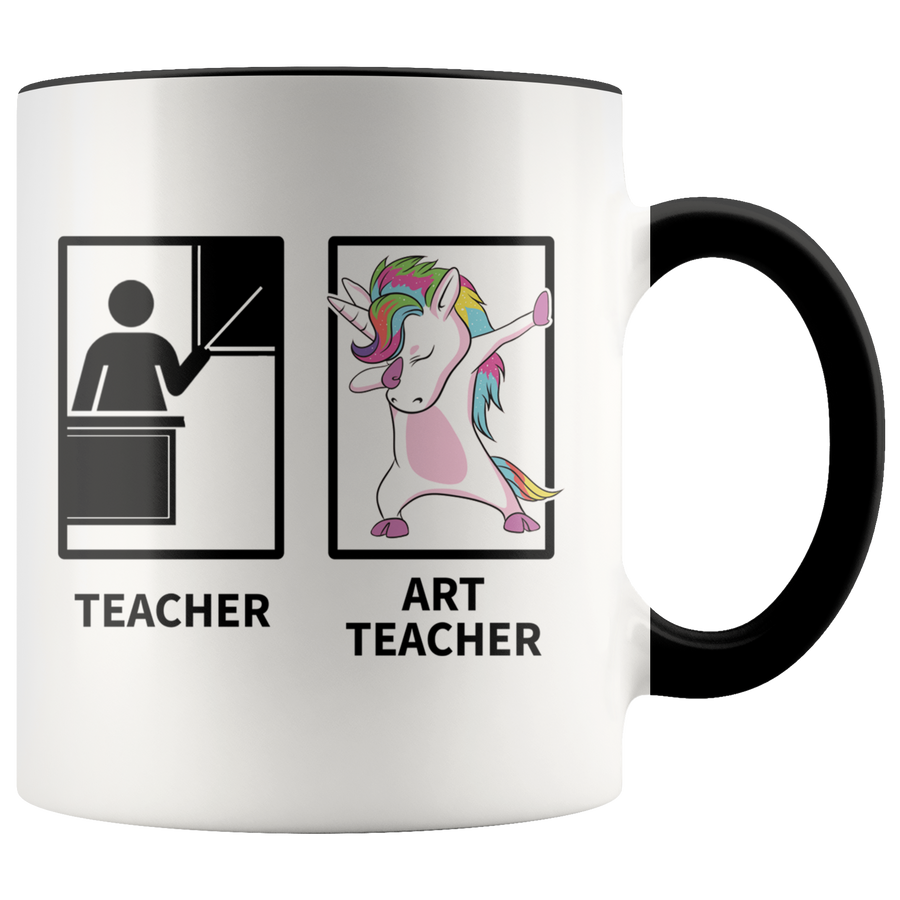 Accent Mug - Dabbing Art Teacher Unicorn