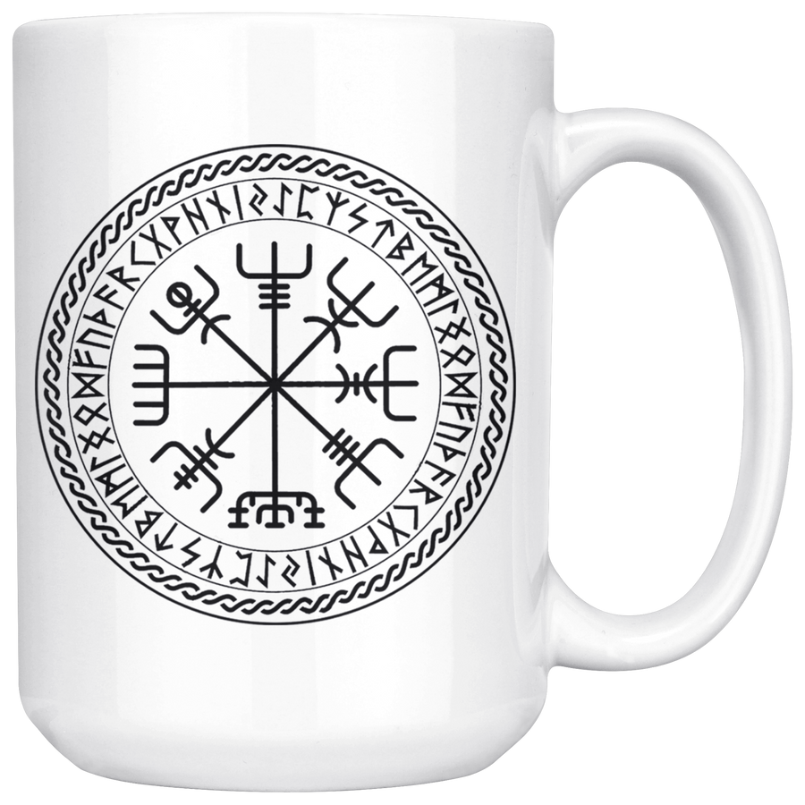 White 15oz Mug - Viking Compass