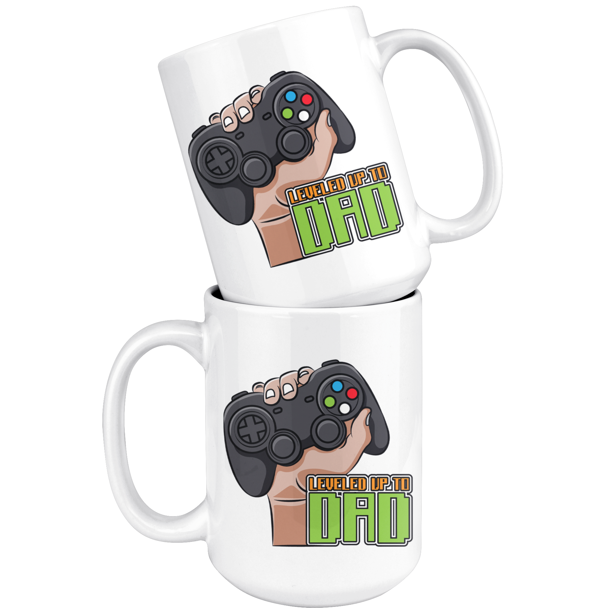 White 15oz Mug - Leveled Up To Dad