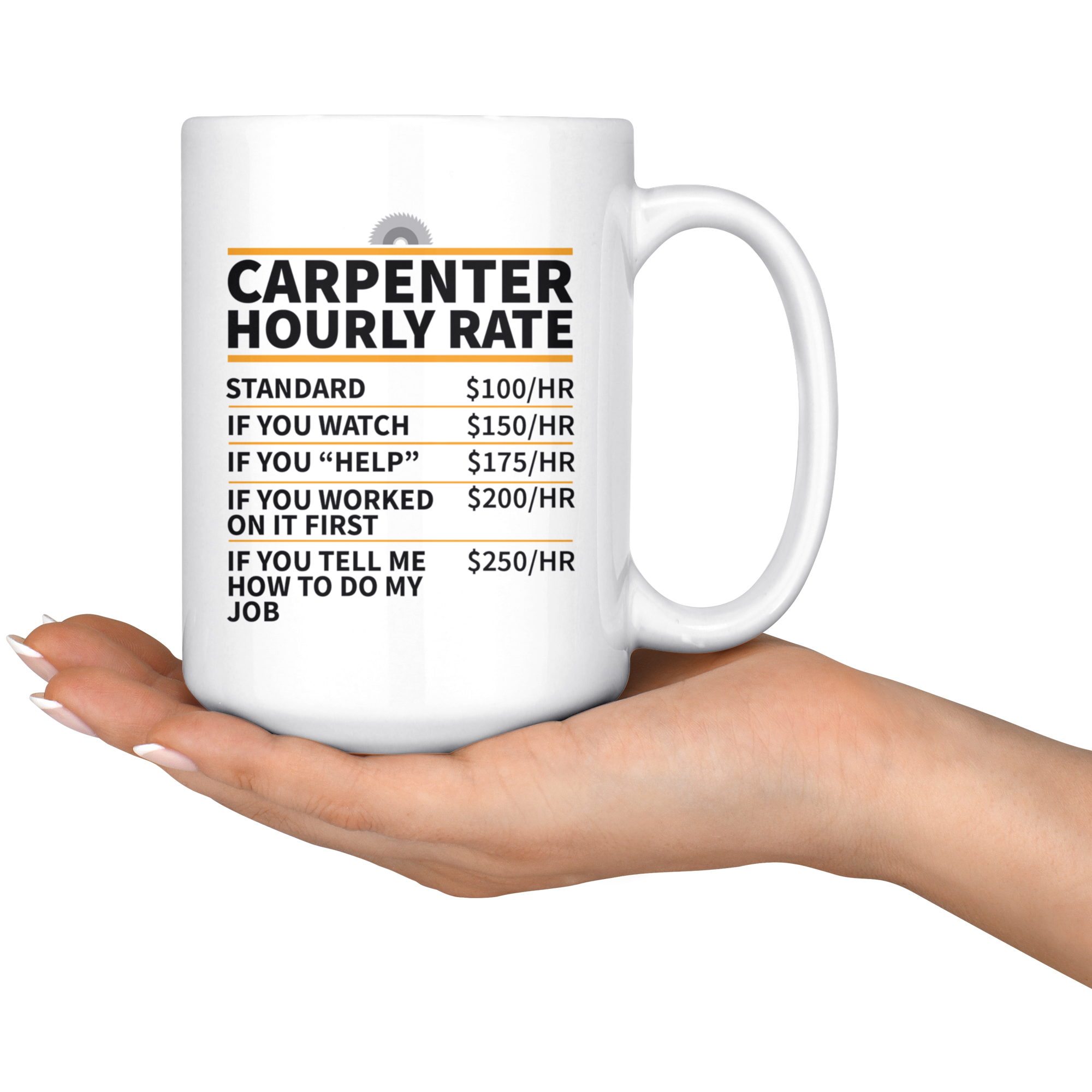 White Mug - Carpenter Hourly Rate