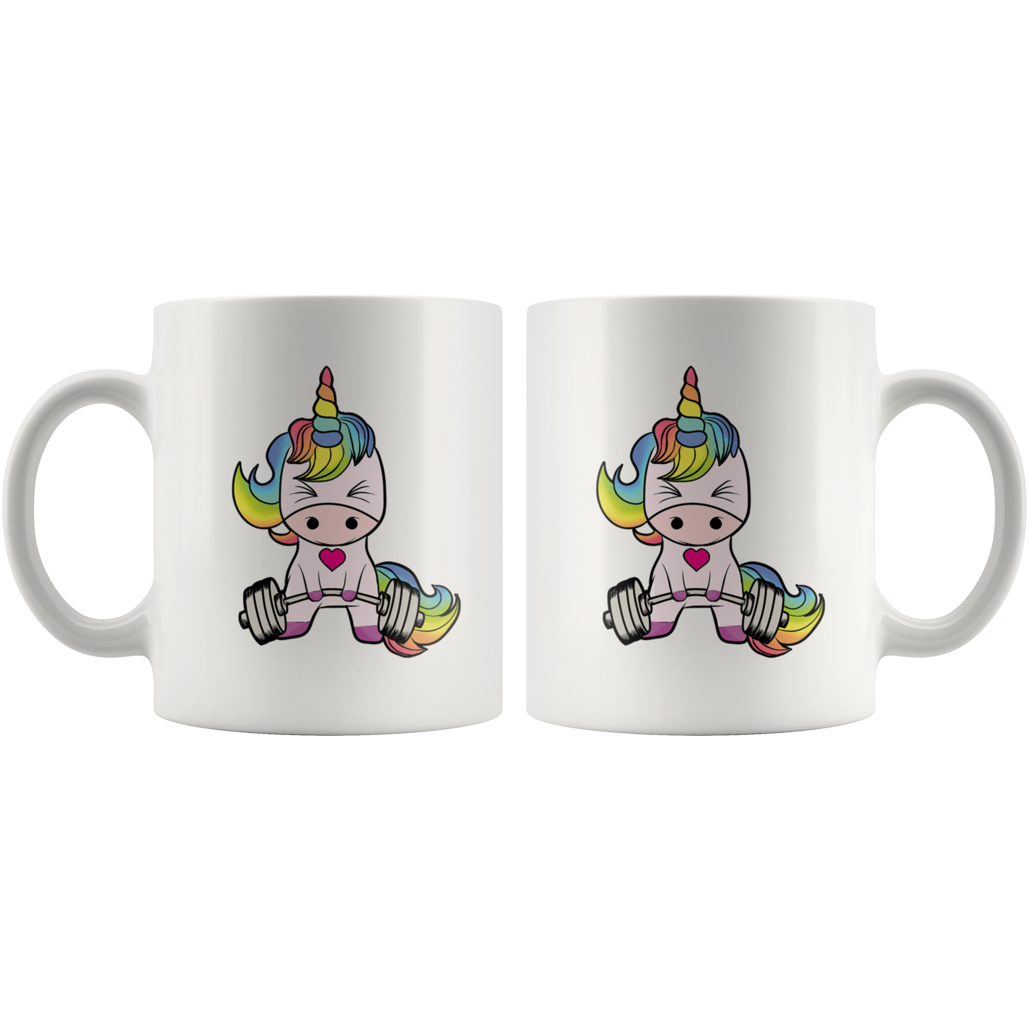 White 11oz Mug - Unicorn Gym Weight