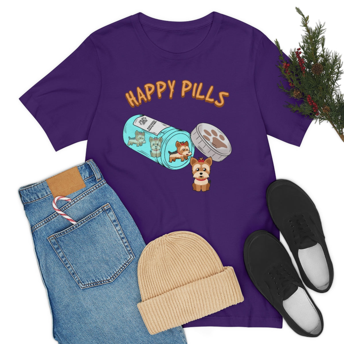 Happy Pills Yorkshire Terrier TShirtSon UK