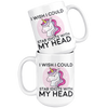 White 15oz Mug - Unicorn Stab Idiots With My Head