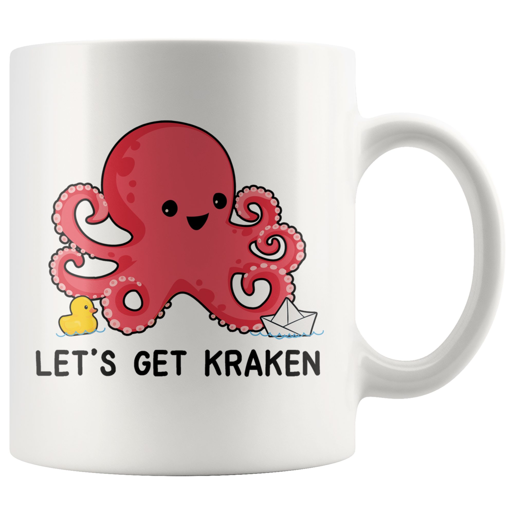White Mugs - Cute Let's Get Kraken