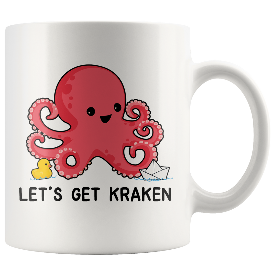 White Mugs - Cute Let's Get Kraken